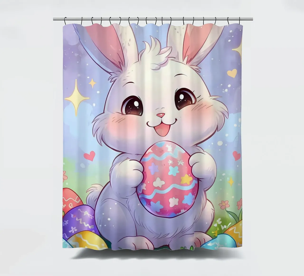 Easter eggs from the bunny shower curtain by LM2KONE