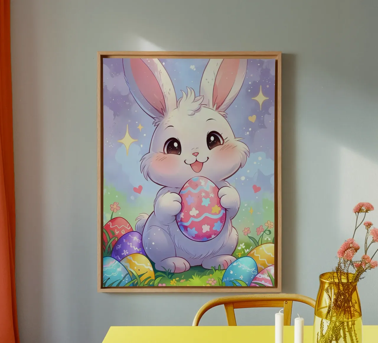 Easter eggs from the bunny canvas with Floater frame by LM2KONE