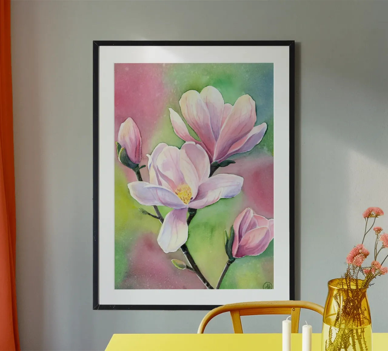 Magnolia Poster mit Kunststoffrahmen von DoroKaiser