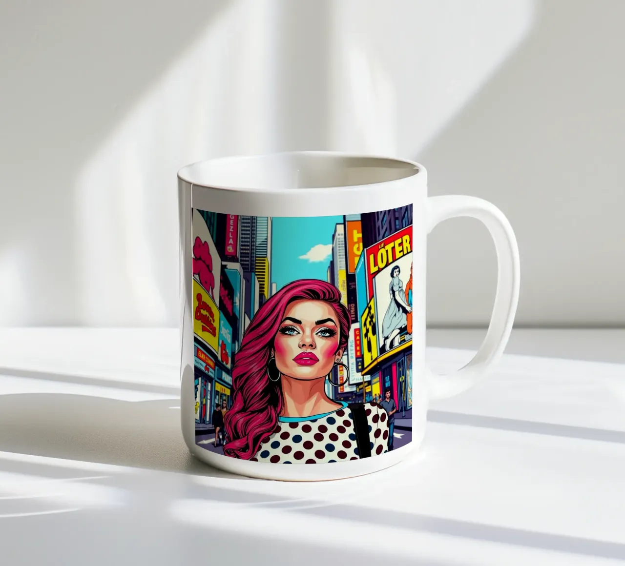 Donna a Times Square tazza in ceramica da Anita's Dream