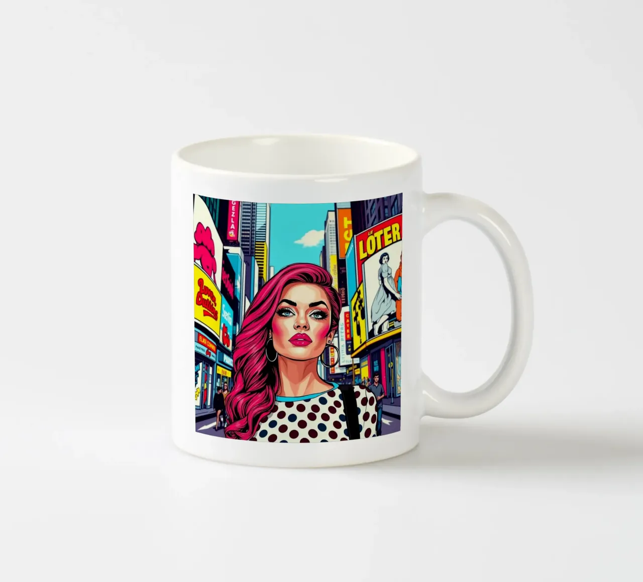 Donna a Times Square tazza in ceramica da Anita's Dream