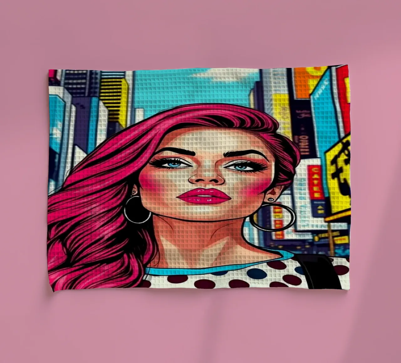 Femme sur Times Square torchon de Anita's Dream