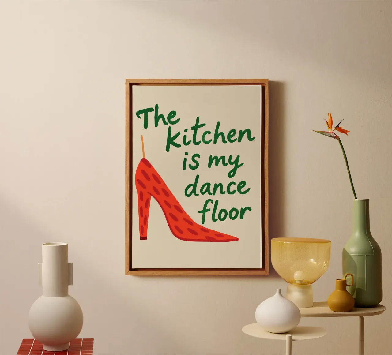 Movimenti in cucina - Ballare con stile tela con Cornice a cassetta da QuooodZ by MooodzArt
