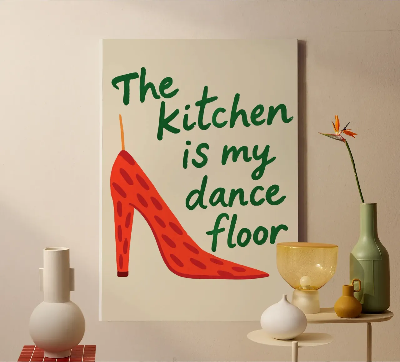Movimenti in cucina - Ballare con stile tela con Cornice a cassetta da QuooodZ by MooodzArt