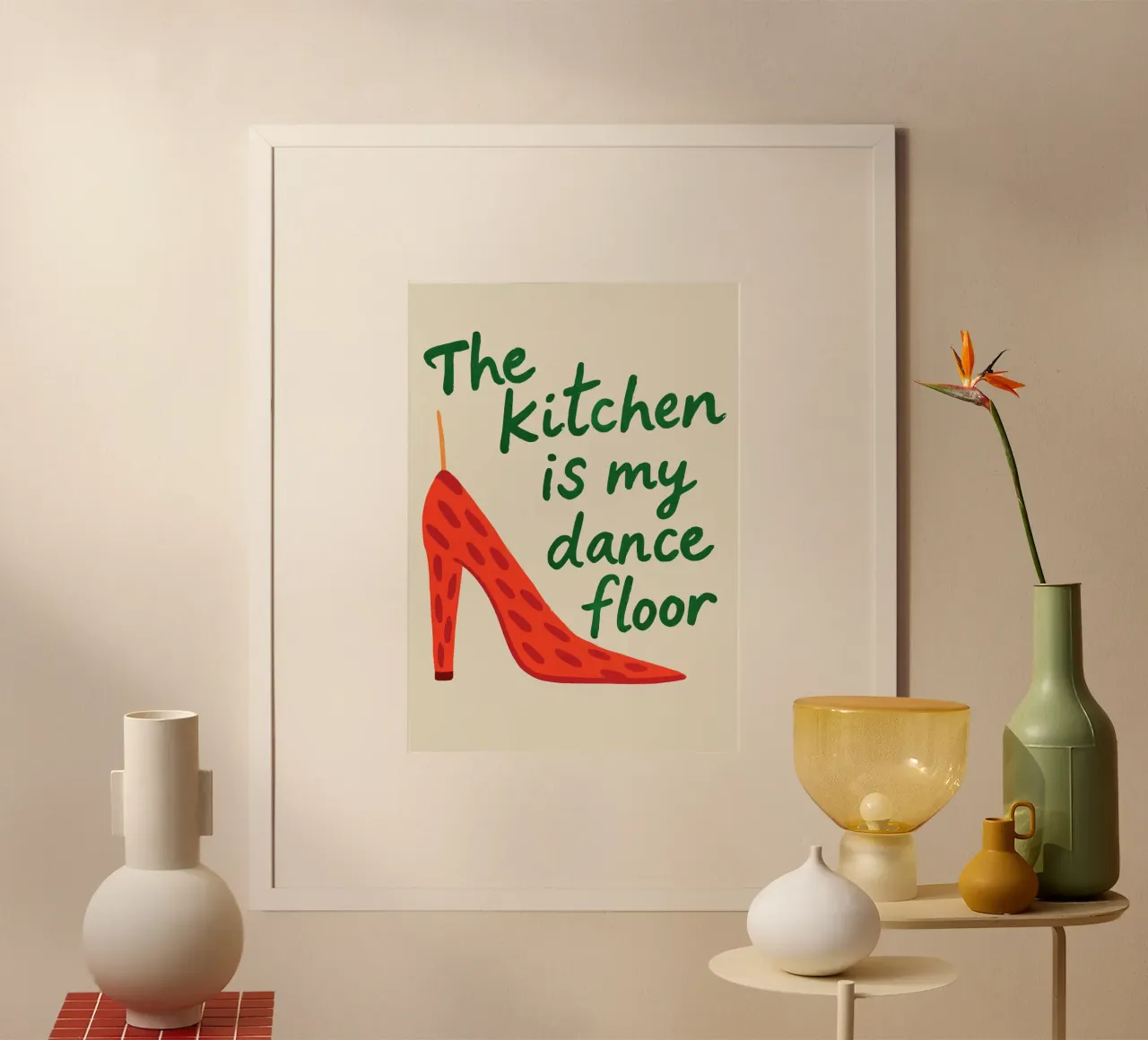 Movimenti in cucina - Ballare con stile poster con telaio in alluminio da QuooodZ by MooodzArt