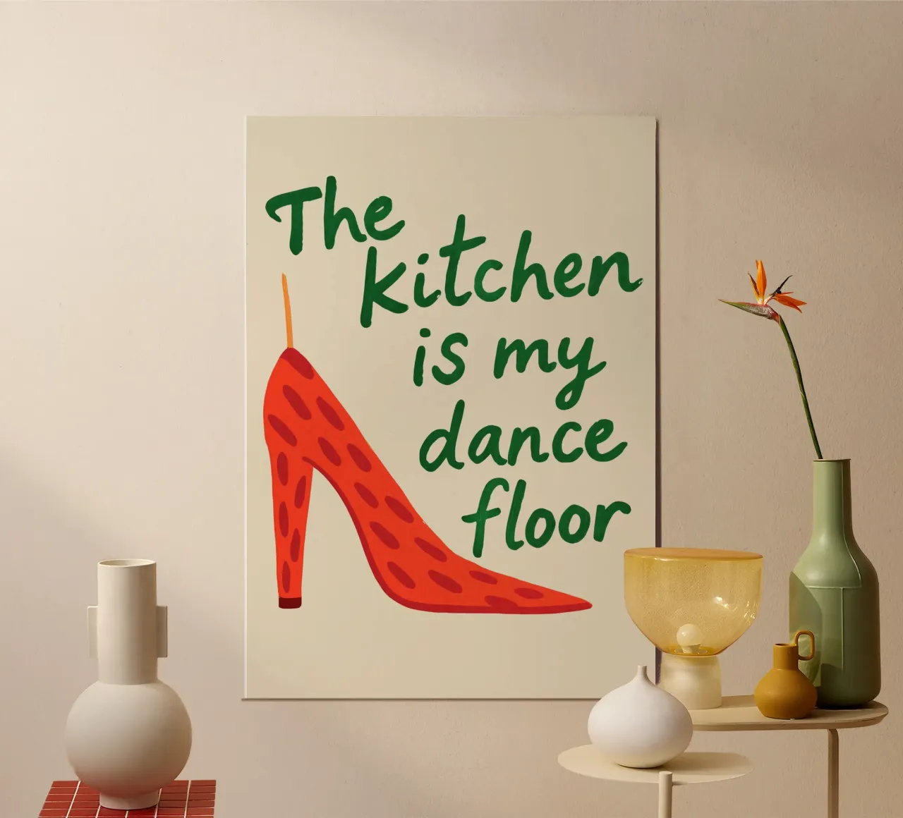Movimenti in cucina - Ballare con stile poster con telaio in alluminio da QuooodZ by MooodzArt