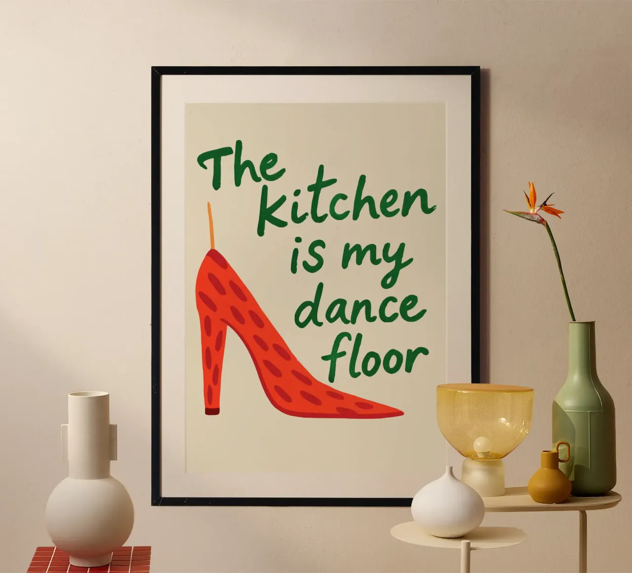 Movimenti in cucina - Ballare con stile poster con telaio in alluminio da QuooodZ by MooodzArt