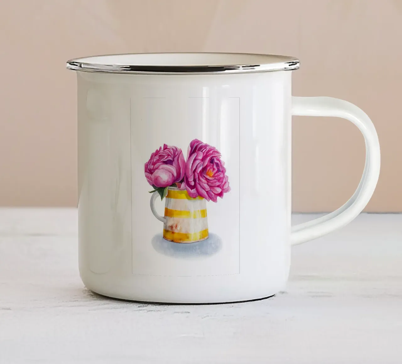 Peonie tazza in smalto da DoroKaiser
