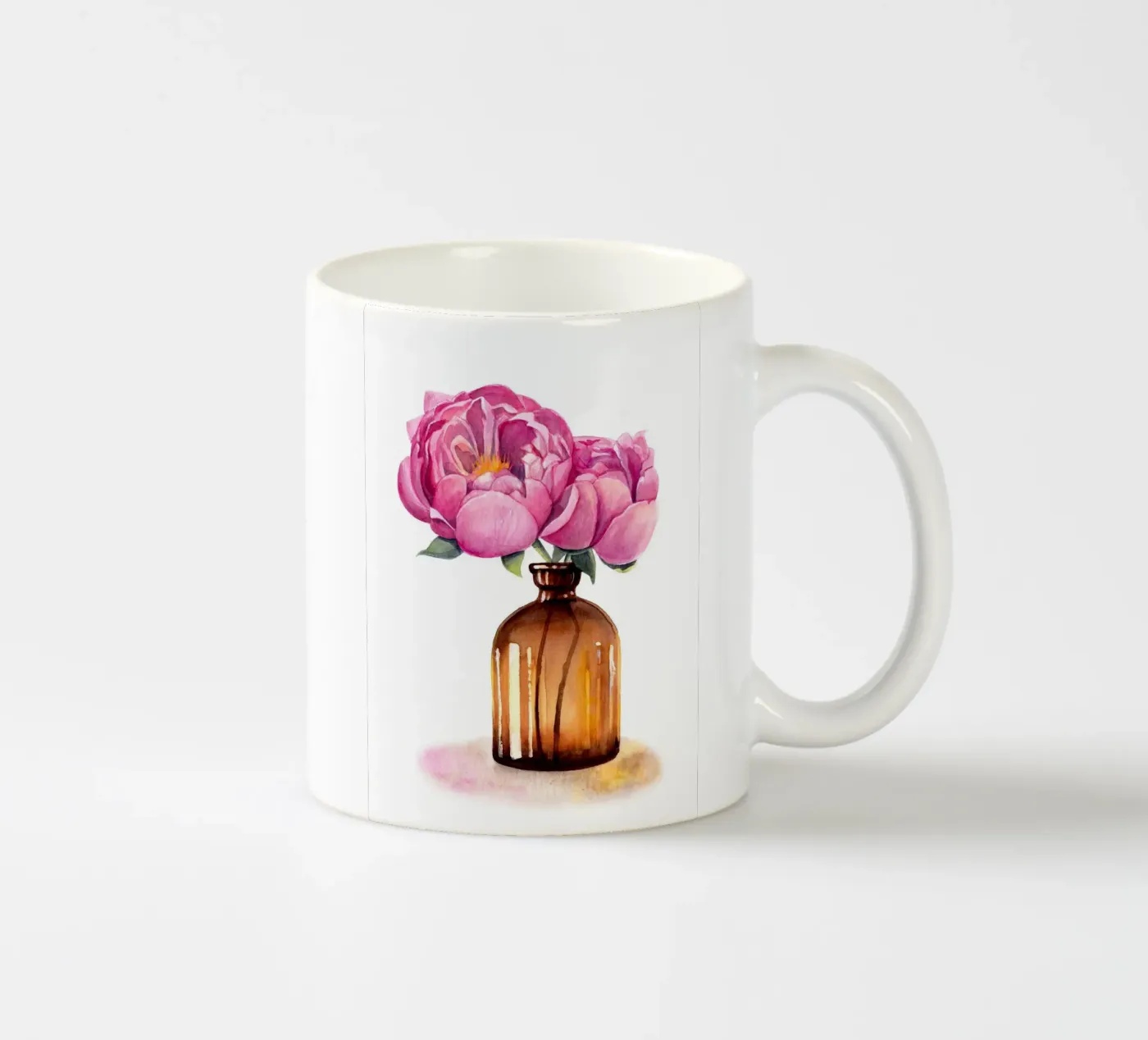 Peonies ceramic mug by DoroKaiser
