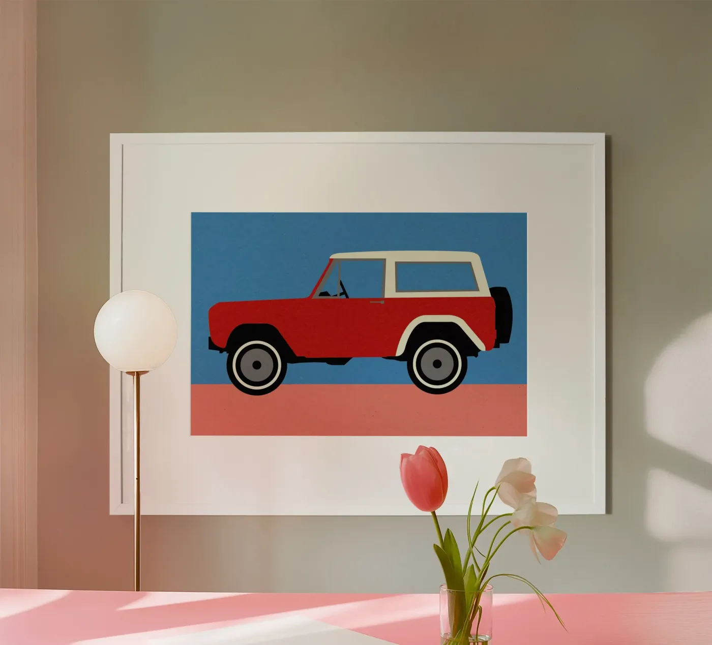 Red SUV Poster von Rosi Feist