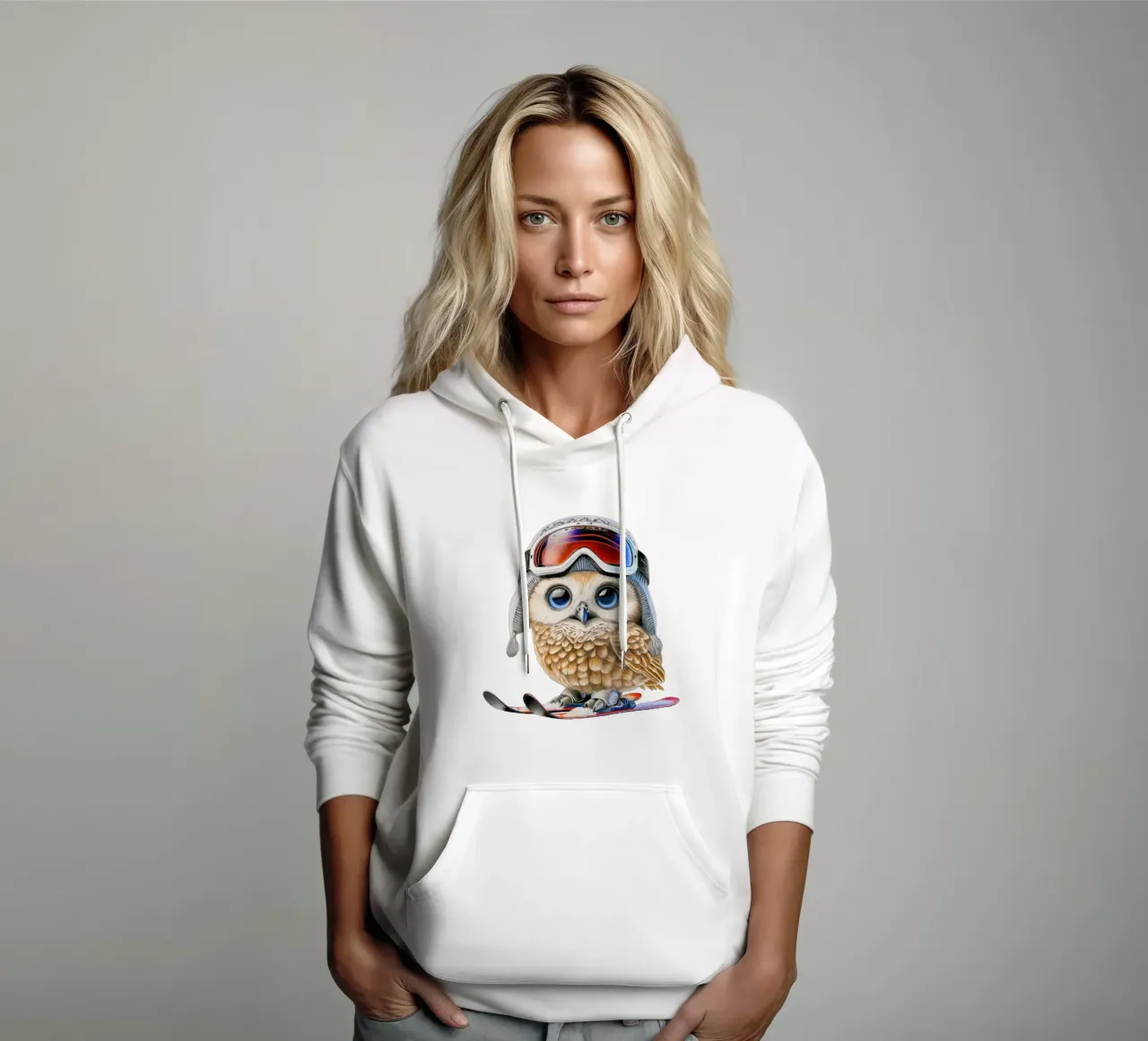 Simpatico gufo da sci felpa con cappuccio da Graphit und Farbe