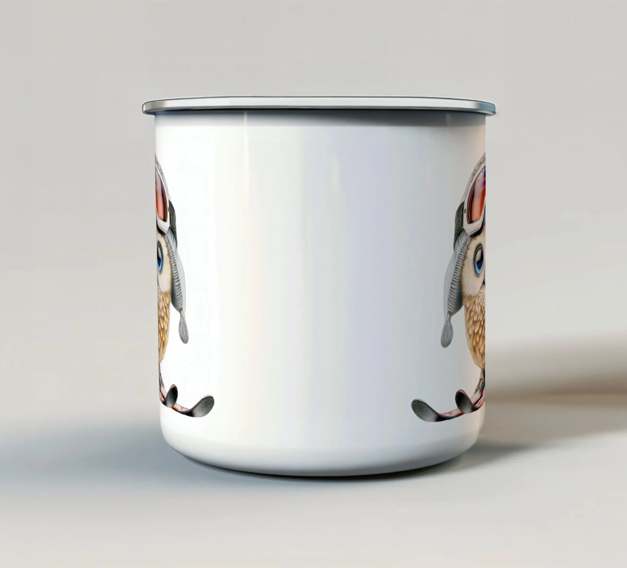 Simpatico gufo da sci tazza in smalto da Graphit und Farbe