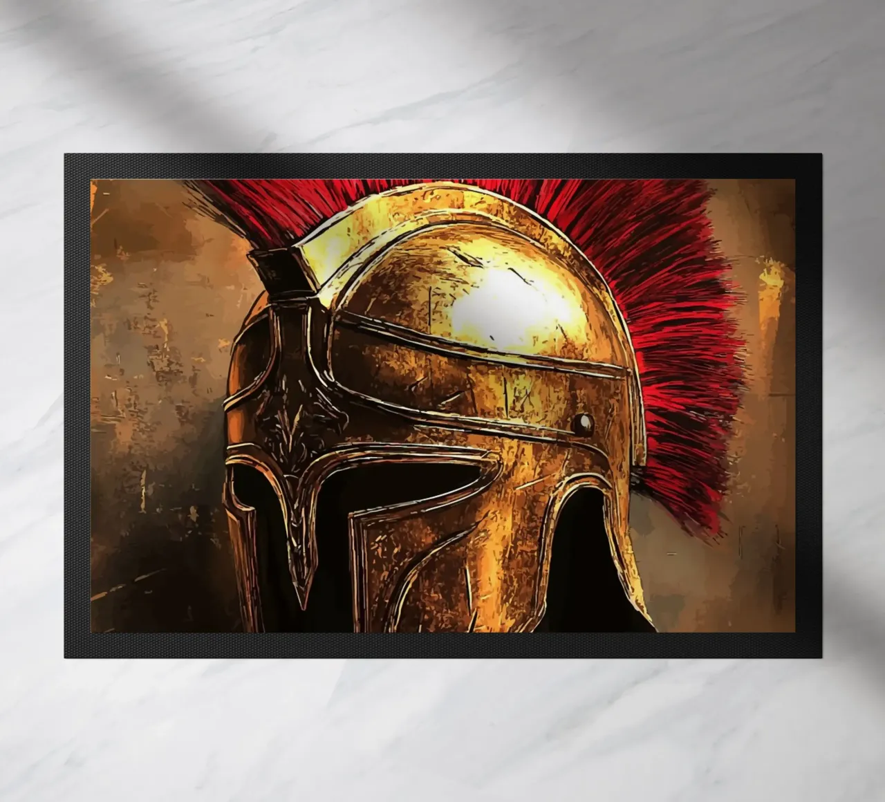 Elmo spartano - simbolo di onore e forza zerbino da pixelbull - medieval art and more