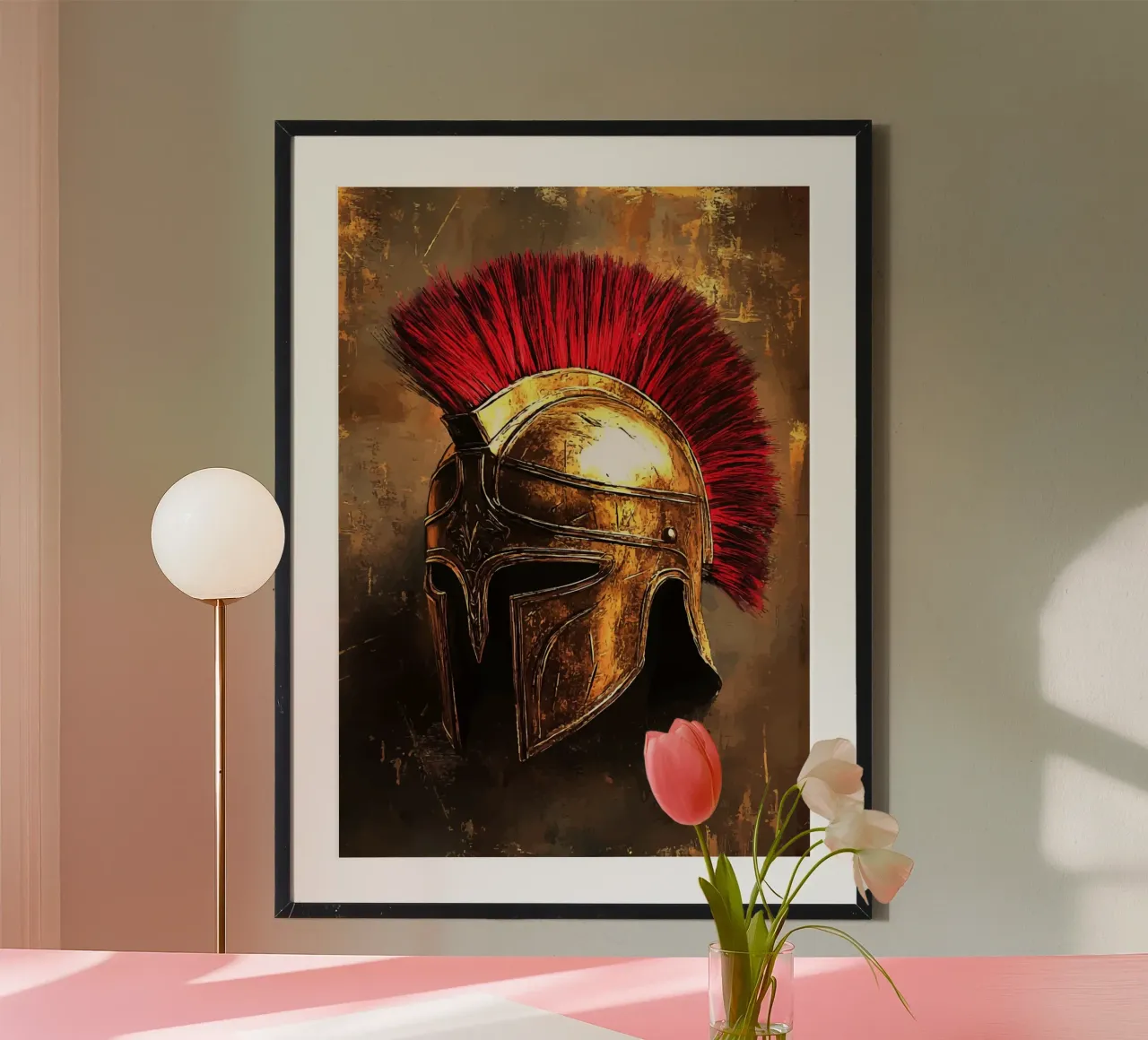 Elmo spartano - simbolo di onore e forza carta hahnemühle da pixelbull - medieval art and more