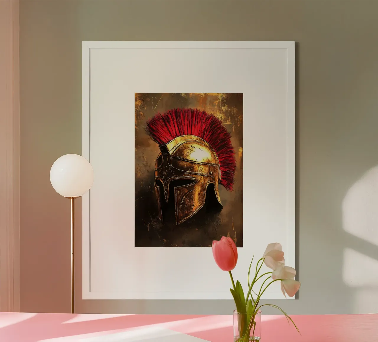 Elmo spartano - simbolo di onore e forza carta hahnemühle da pixelbull - medieval art and more