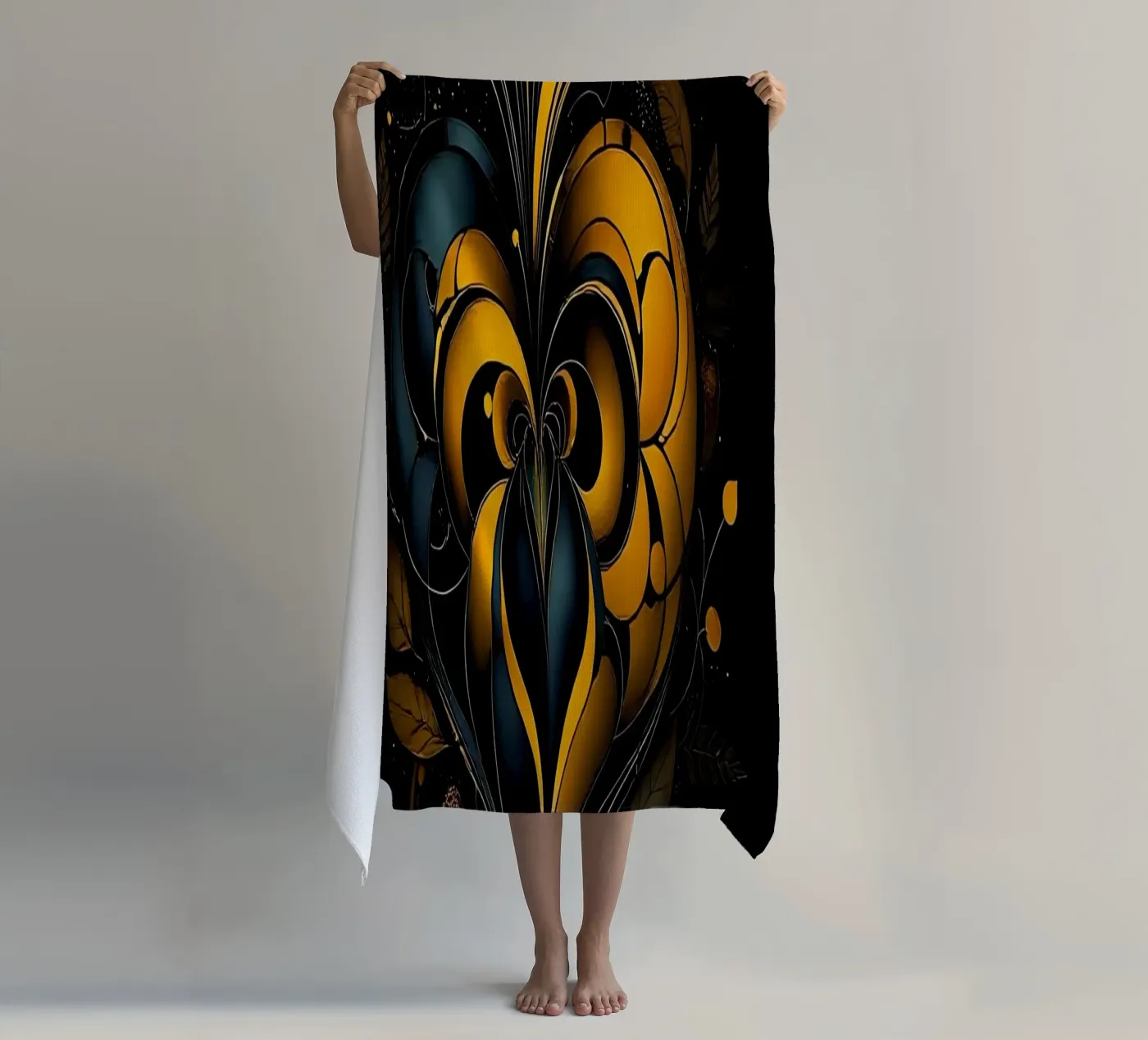 Hart_1 strandhanddoek van schwarz-gelb by LK