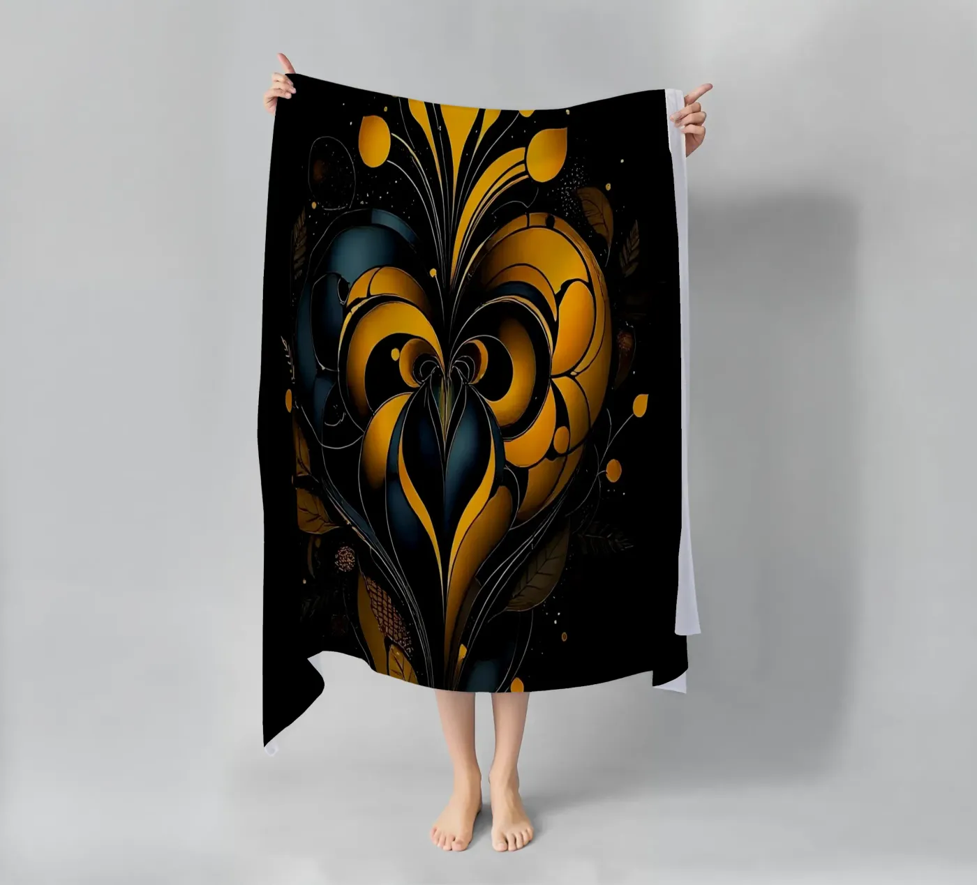 Hart_1 strandhanddoek van schwarz-gelb by LK