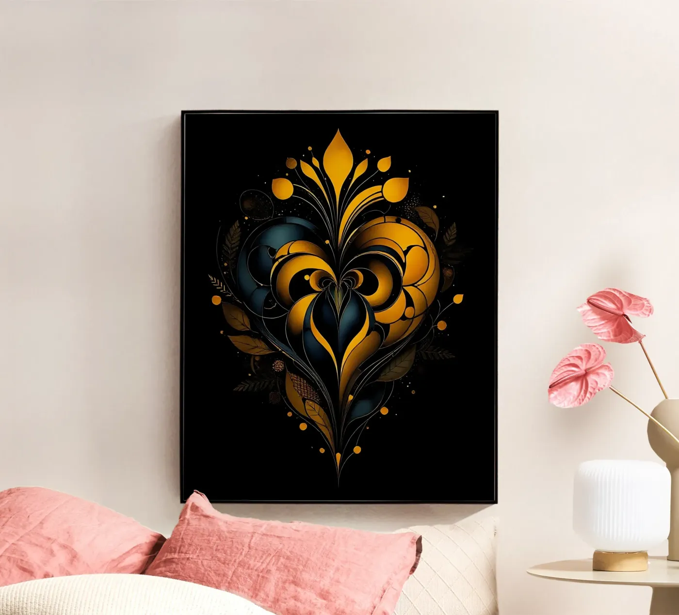 Heart_1 plexiglas de schwarz-gelb by LK