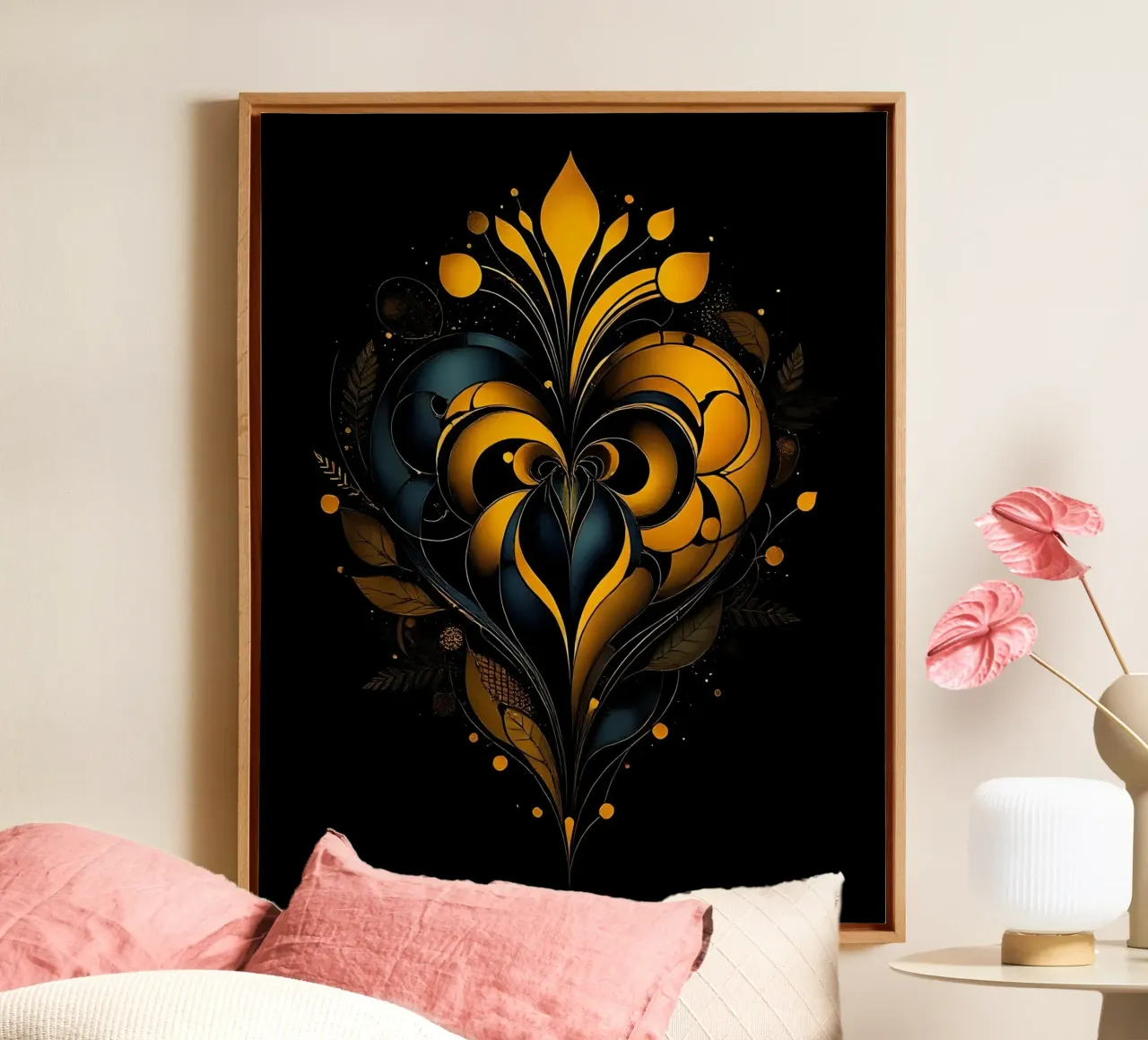 Cuore_1 tela con Cornice a cassetta da schwarz-gelb by LK