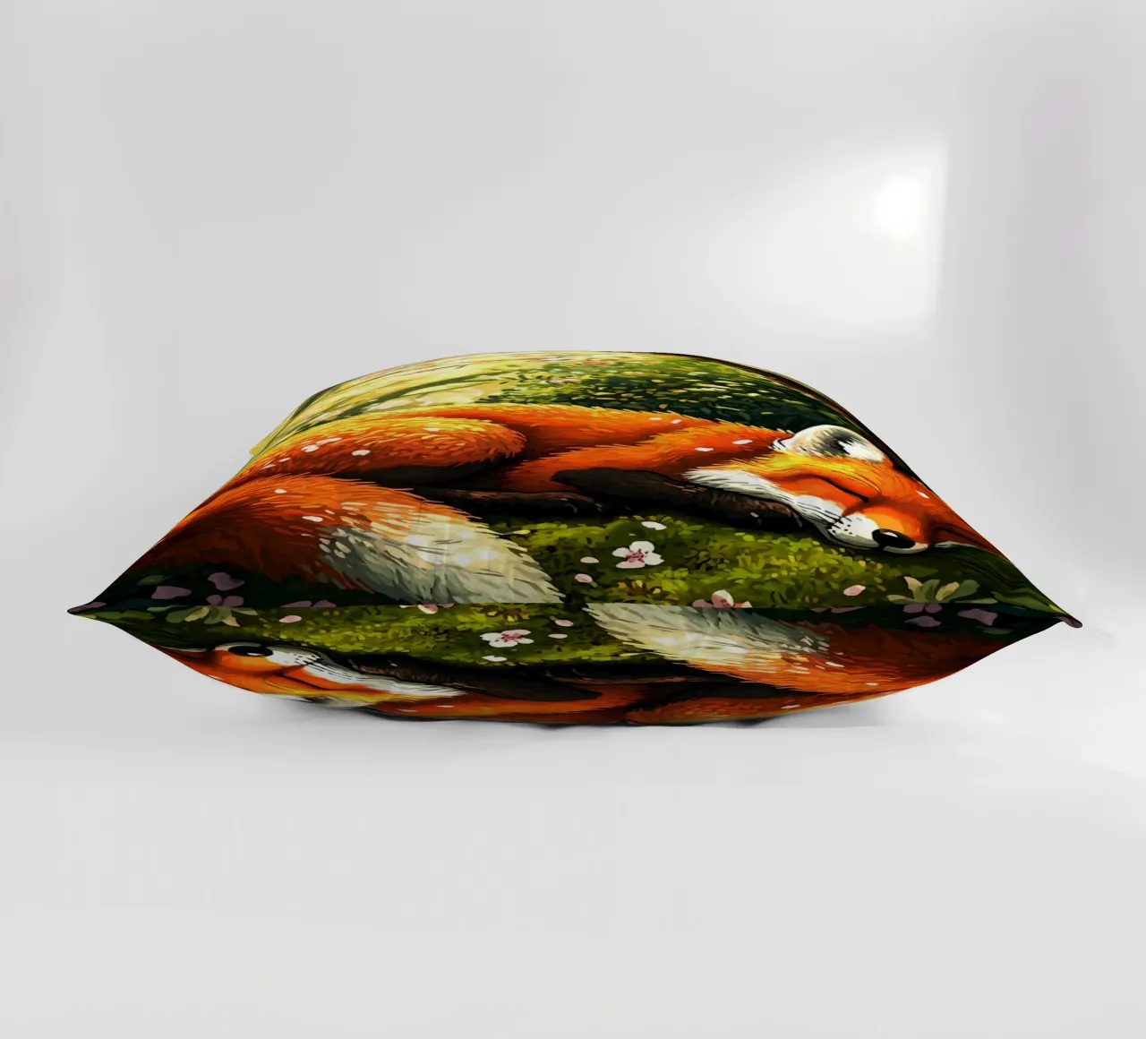 Sleeping fox in the spring forest decorative cushion by pixelbull - medieval art and more