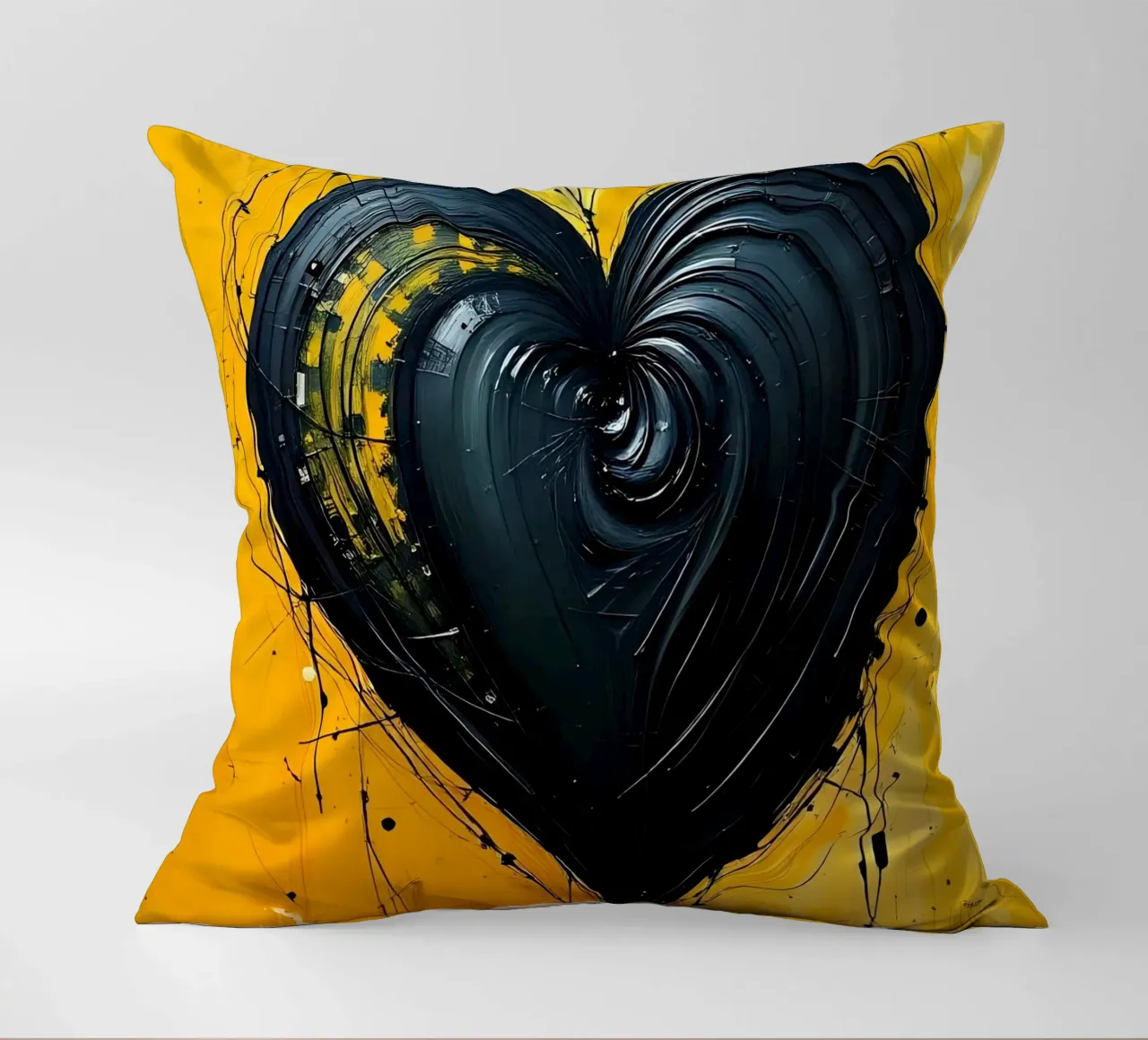 Cuore_2 cuscino da schwarz-gelb by LK