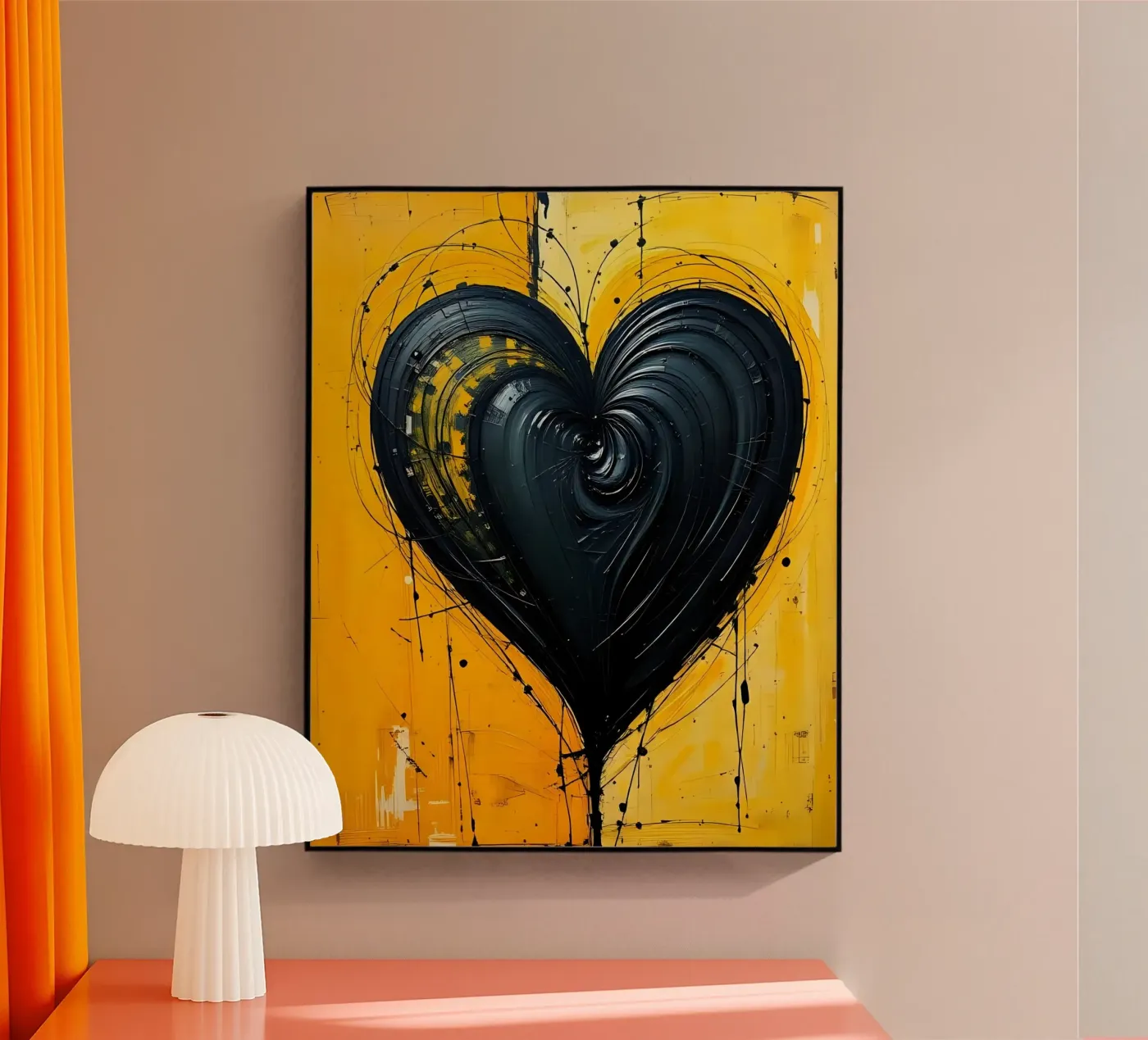 Cuore_2 plexiglass da schwarz-gelb by LK