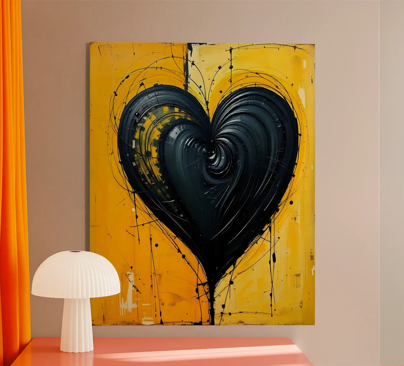 Cuore_2 plexiglass da schwarz-gelb by LK