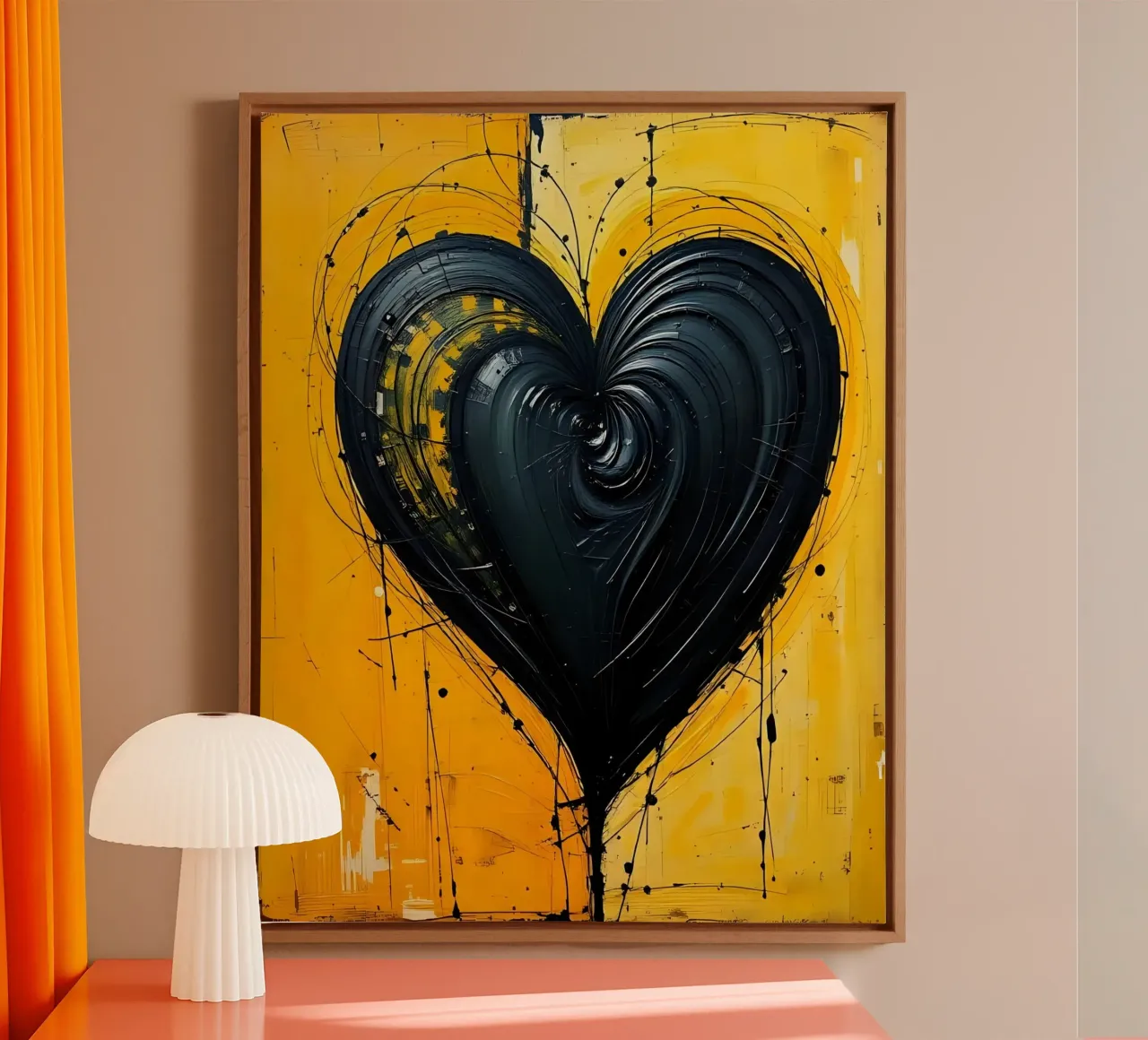 Cuore_2 tela con Cornice a cassetta da schwarz-gelb by LK