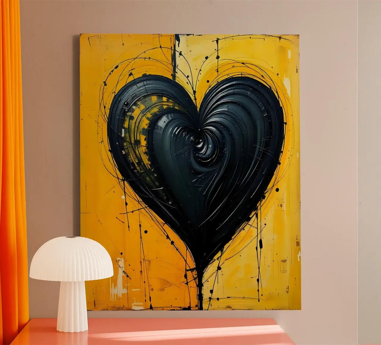 Cuore_2 tela con Cornice a cassetta da schwarz-gelb by LK