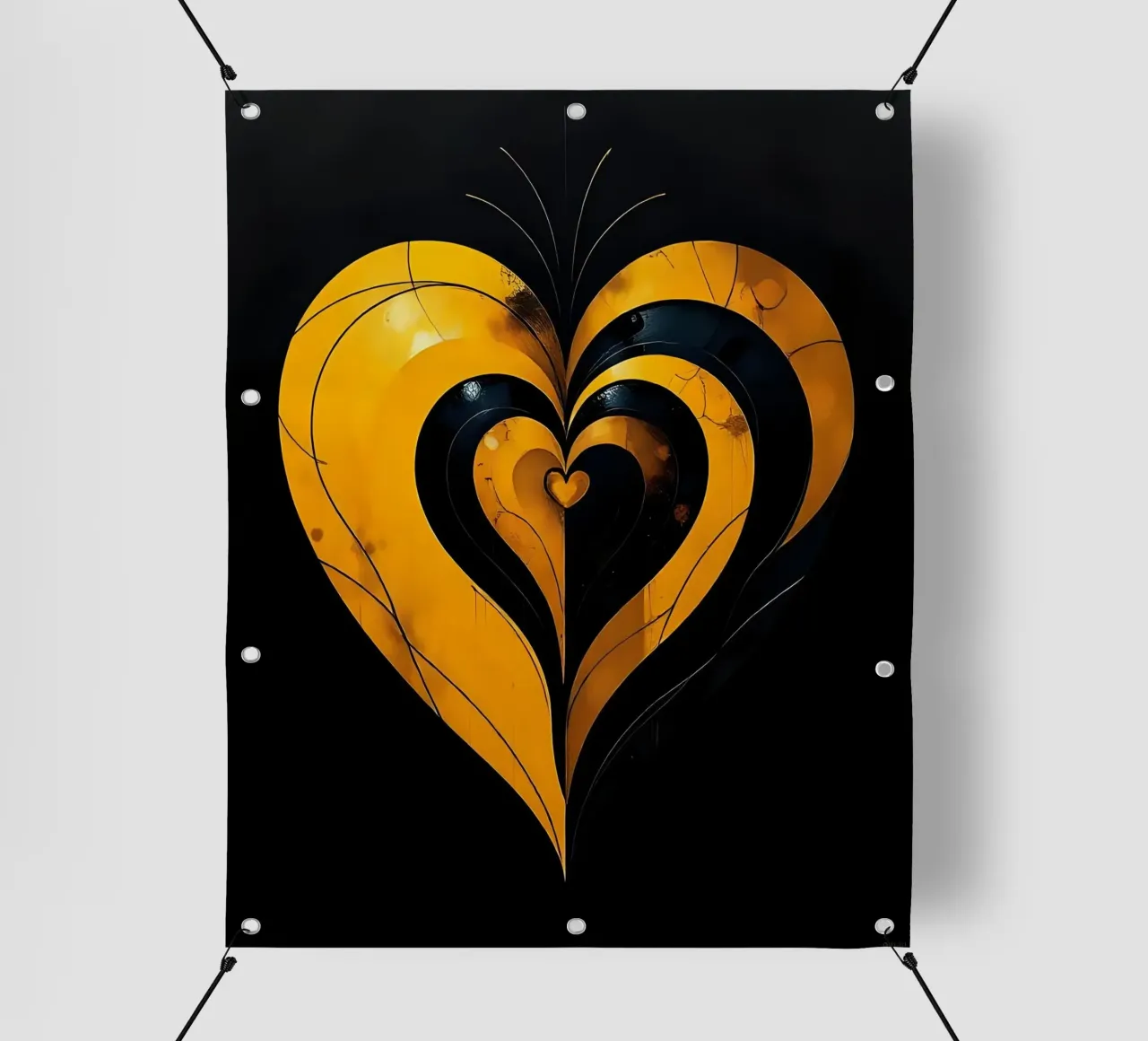 Cuore_3 telo in pvc da schwarz-gelb by LK