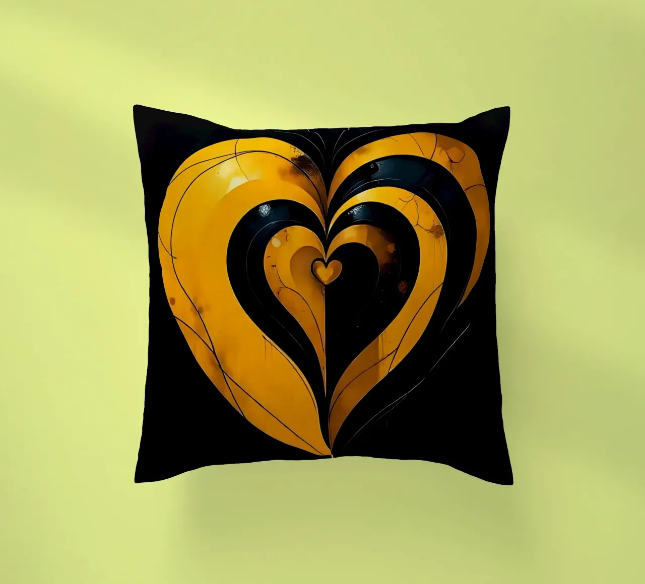 Cuore_3 cuscino da schwarz-gelb by LK