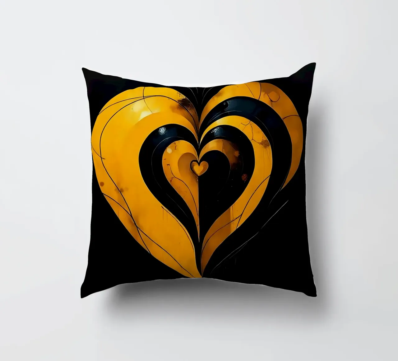 Cuore_3 cuscino da schwarz-gelb by LK