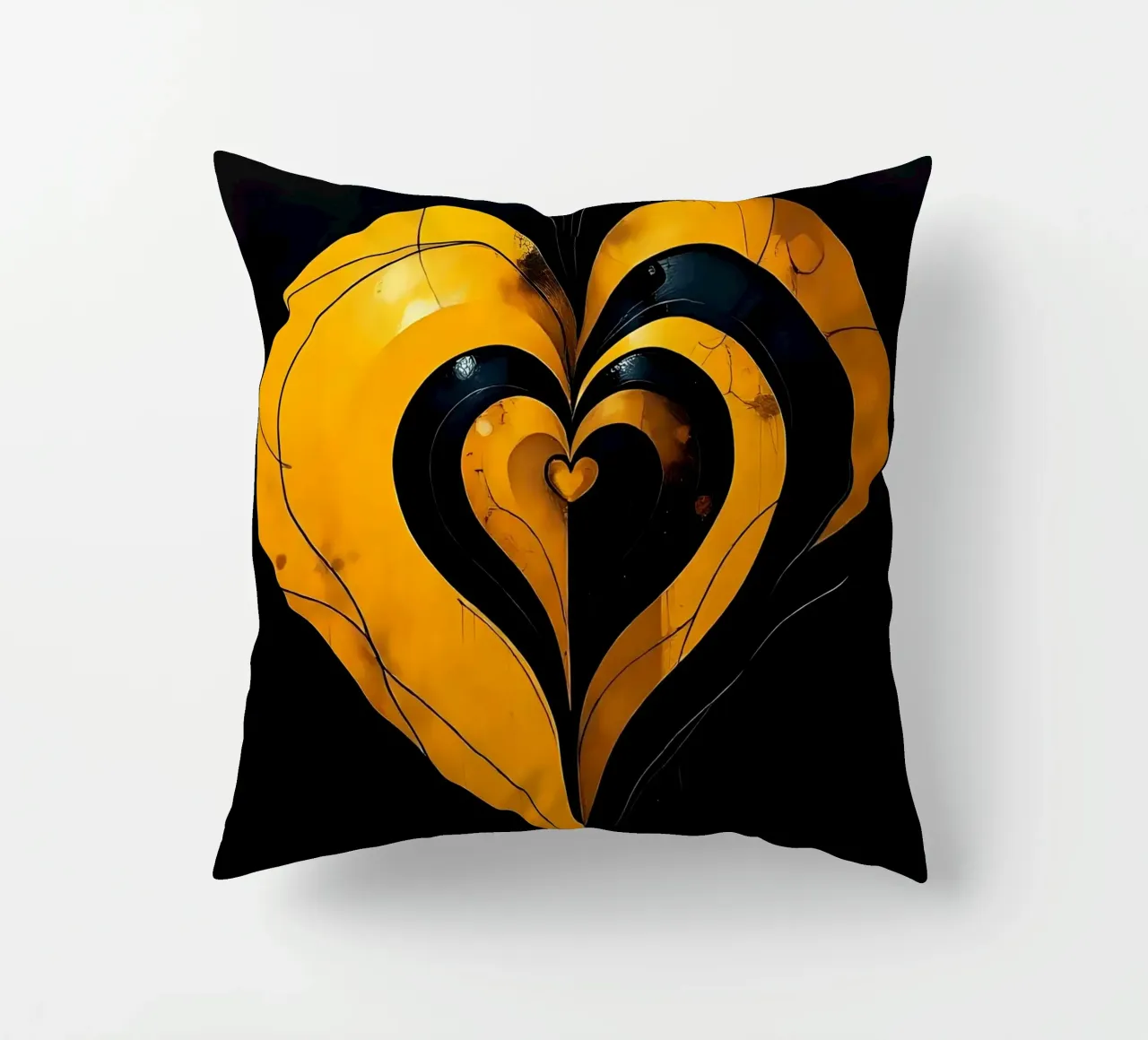 Cuore_3 cuscino da schwarz-gelb by LK