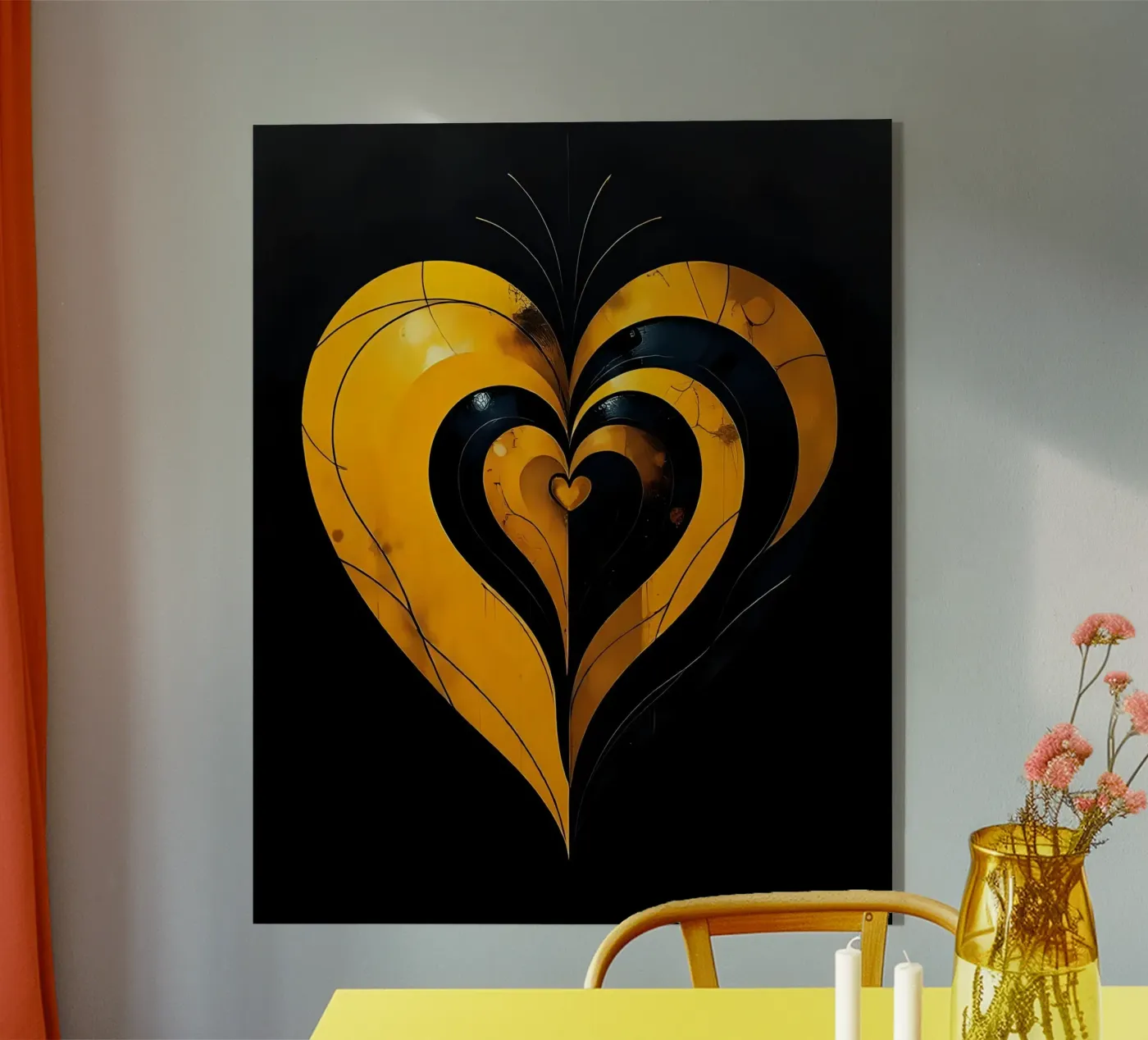Heart_3 plexiglass da schwarz-gelb by LK
