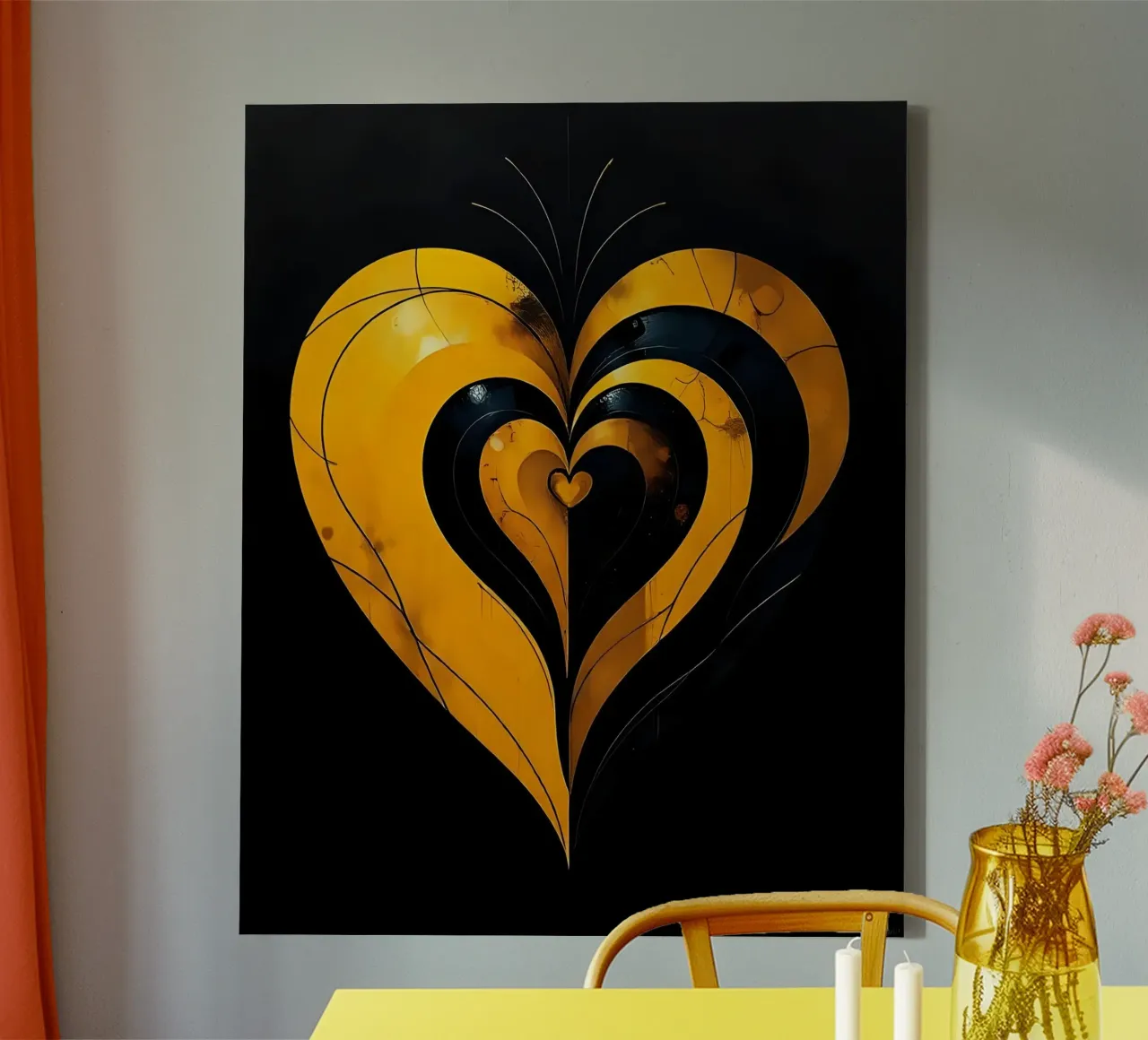 Cuore_3 tela da schwarz-gelb by LK