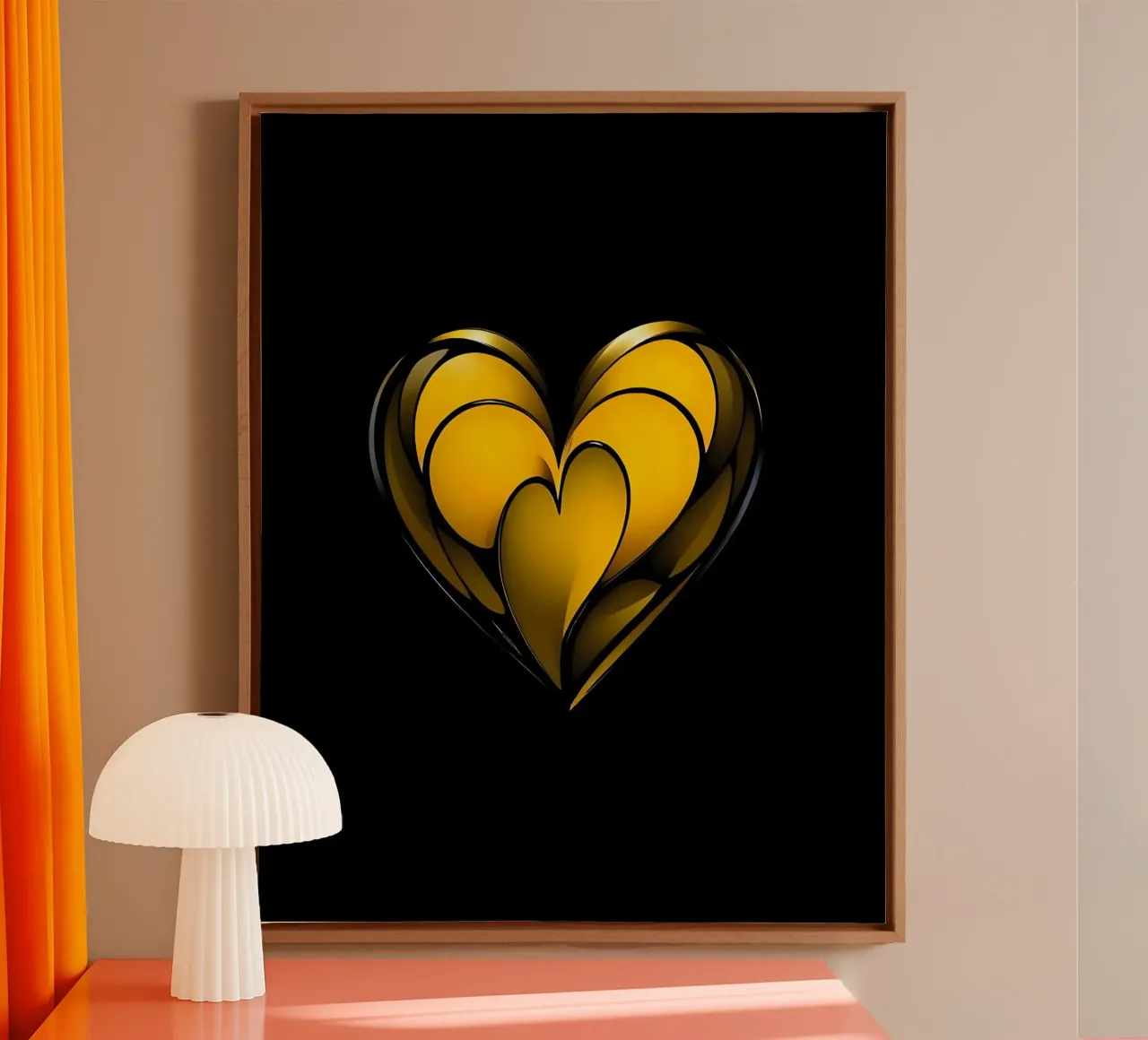 Cuore_4 tela con Cornice a cassetta da schwarz-gelb by LK