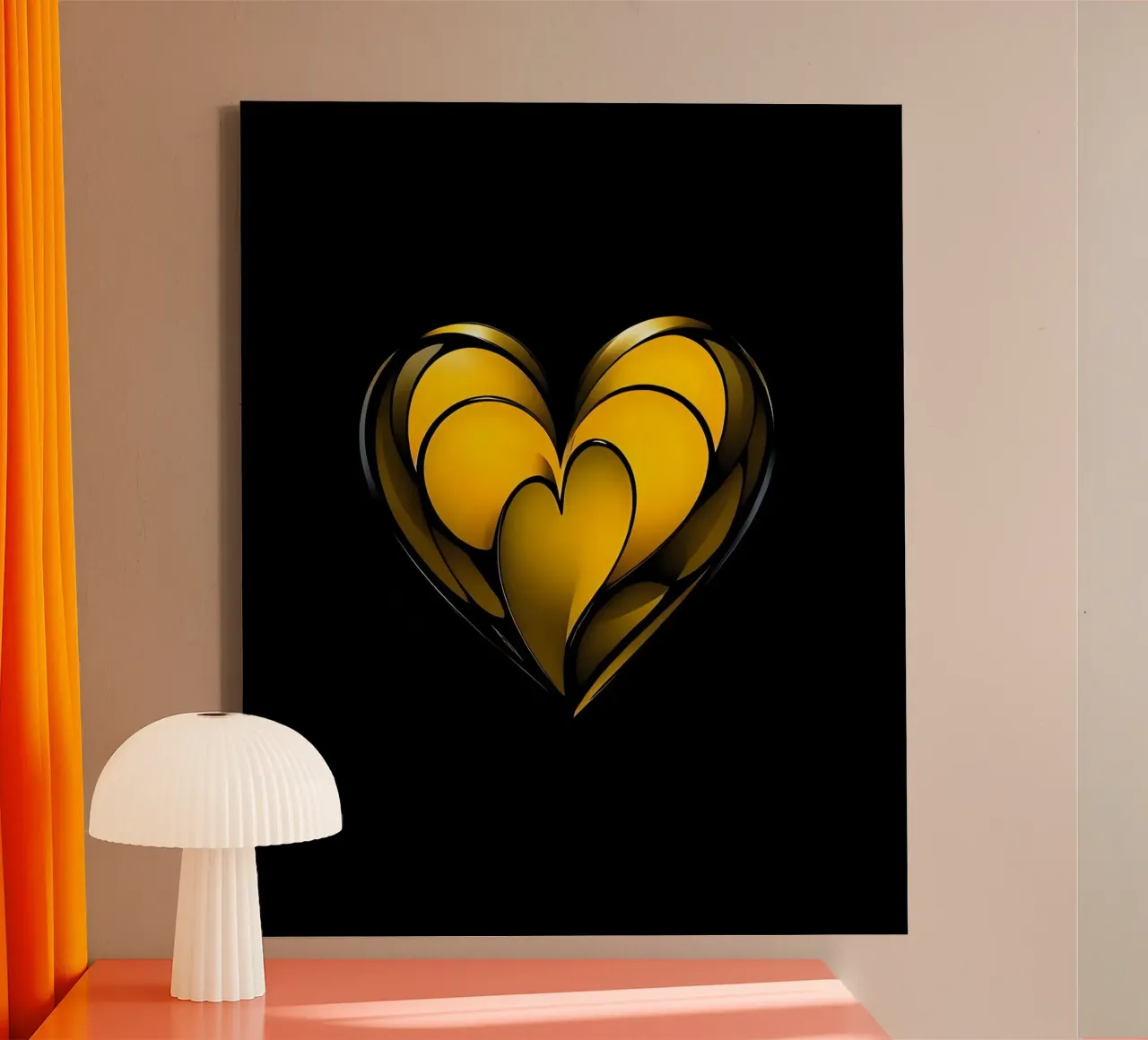 Cuore_4 tela con Cornice a cassetta da schwarz-gelb by LK