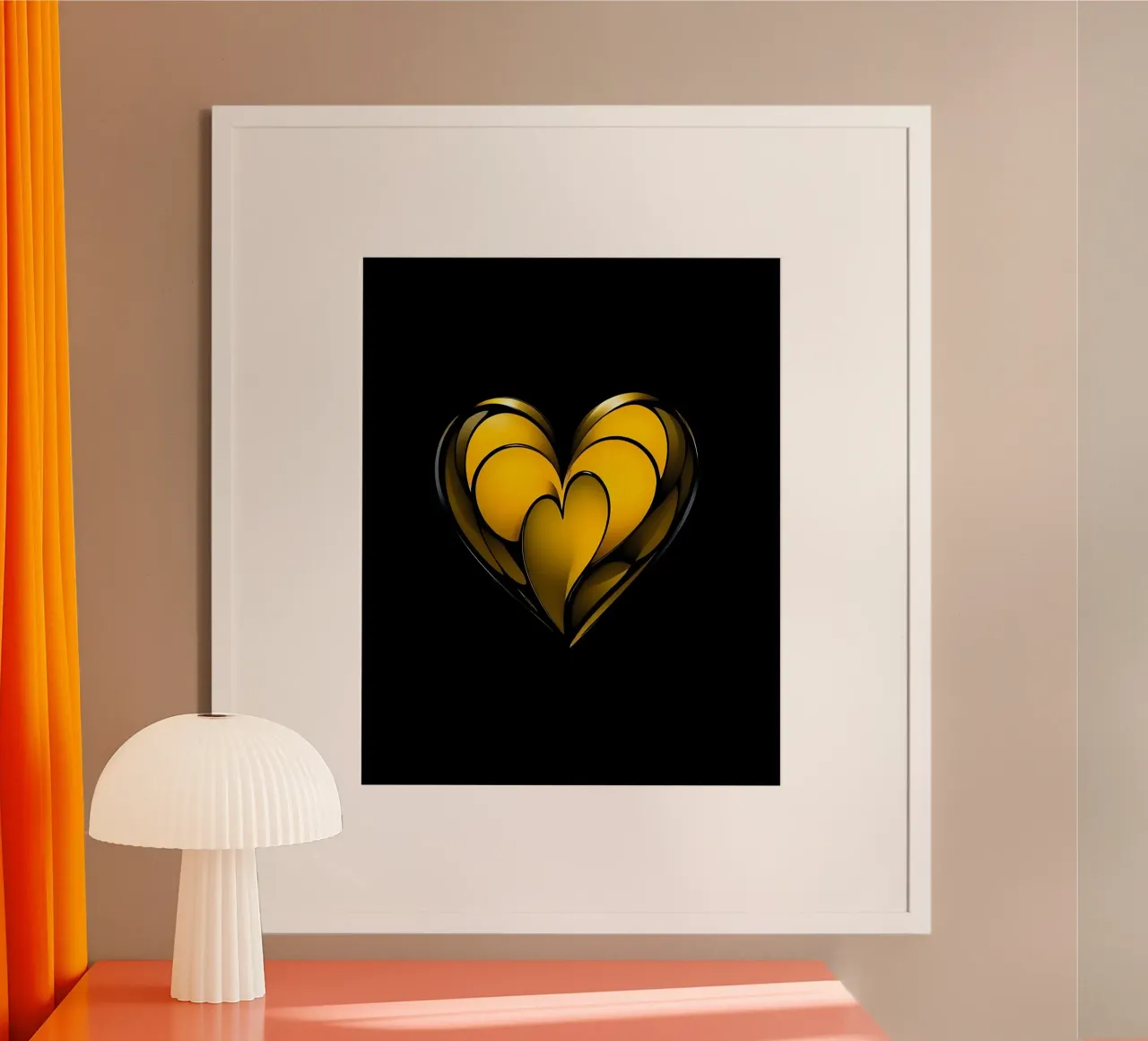Cuore_4 carta hahnemühle da schwarz-gelb by LK