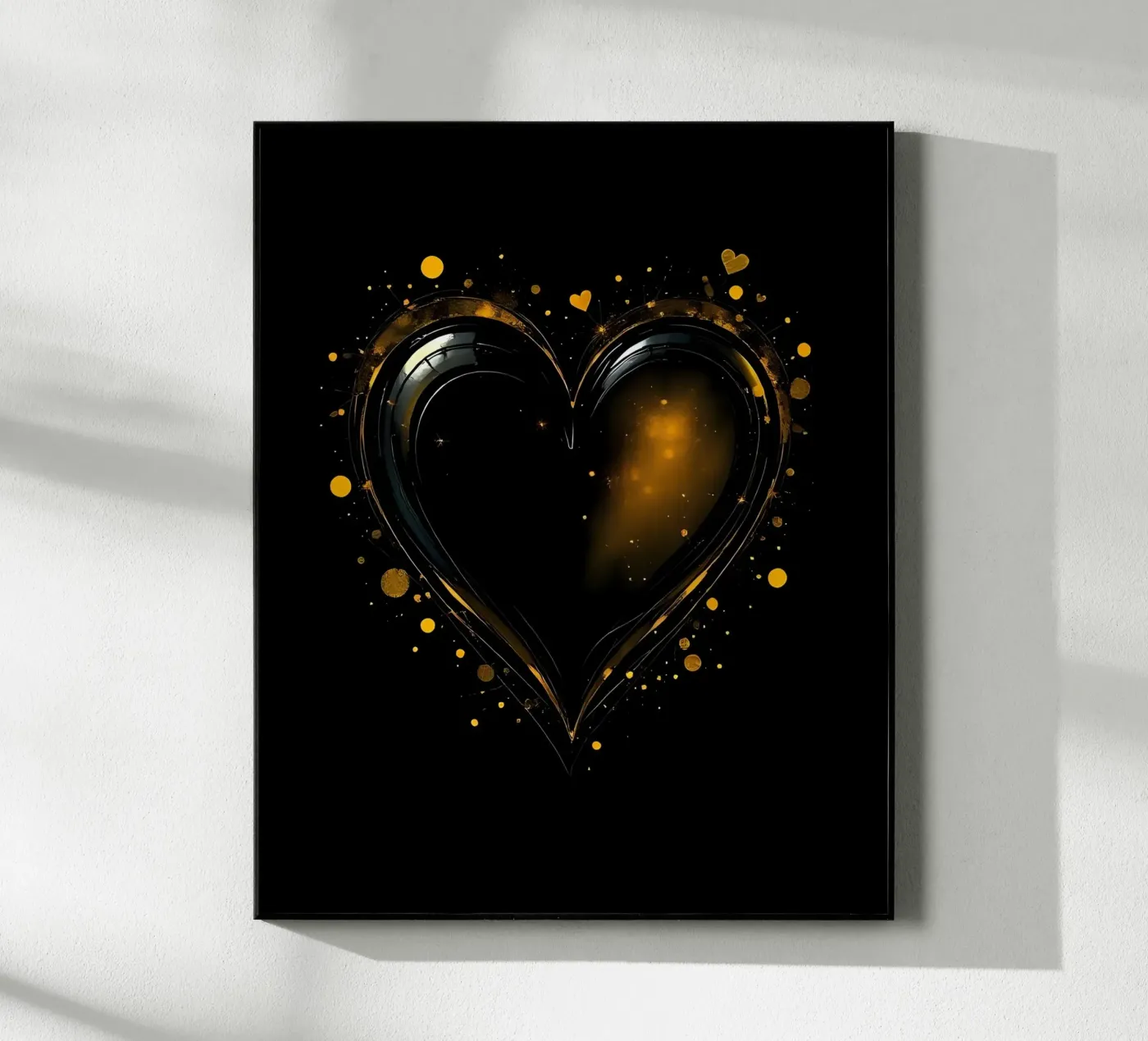 Heart_5 plexiglas de schwarz-gelb by LK