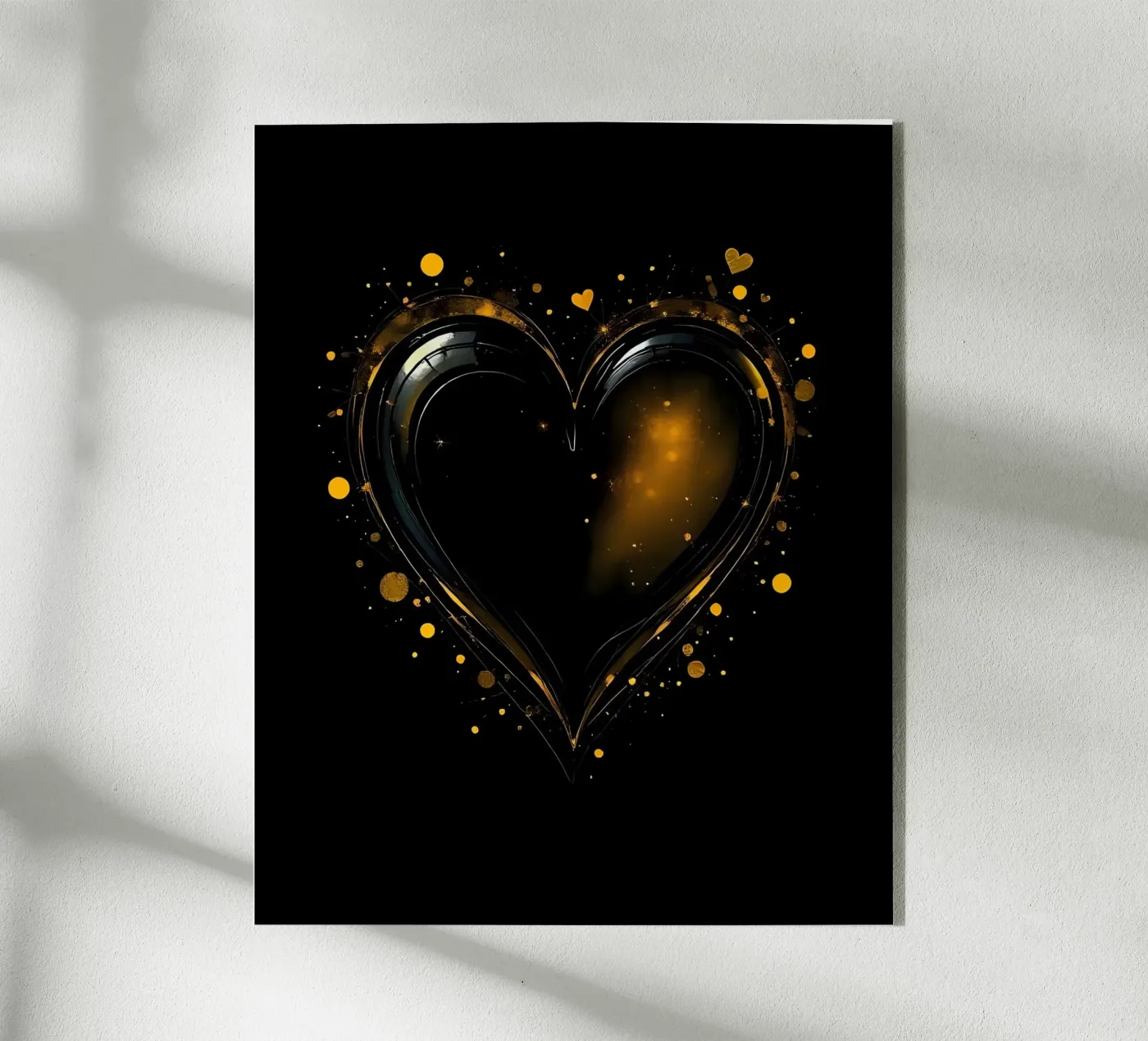 Heart_5 plexiglas de schwarz-gelb by LK