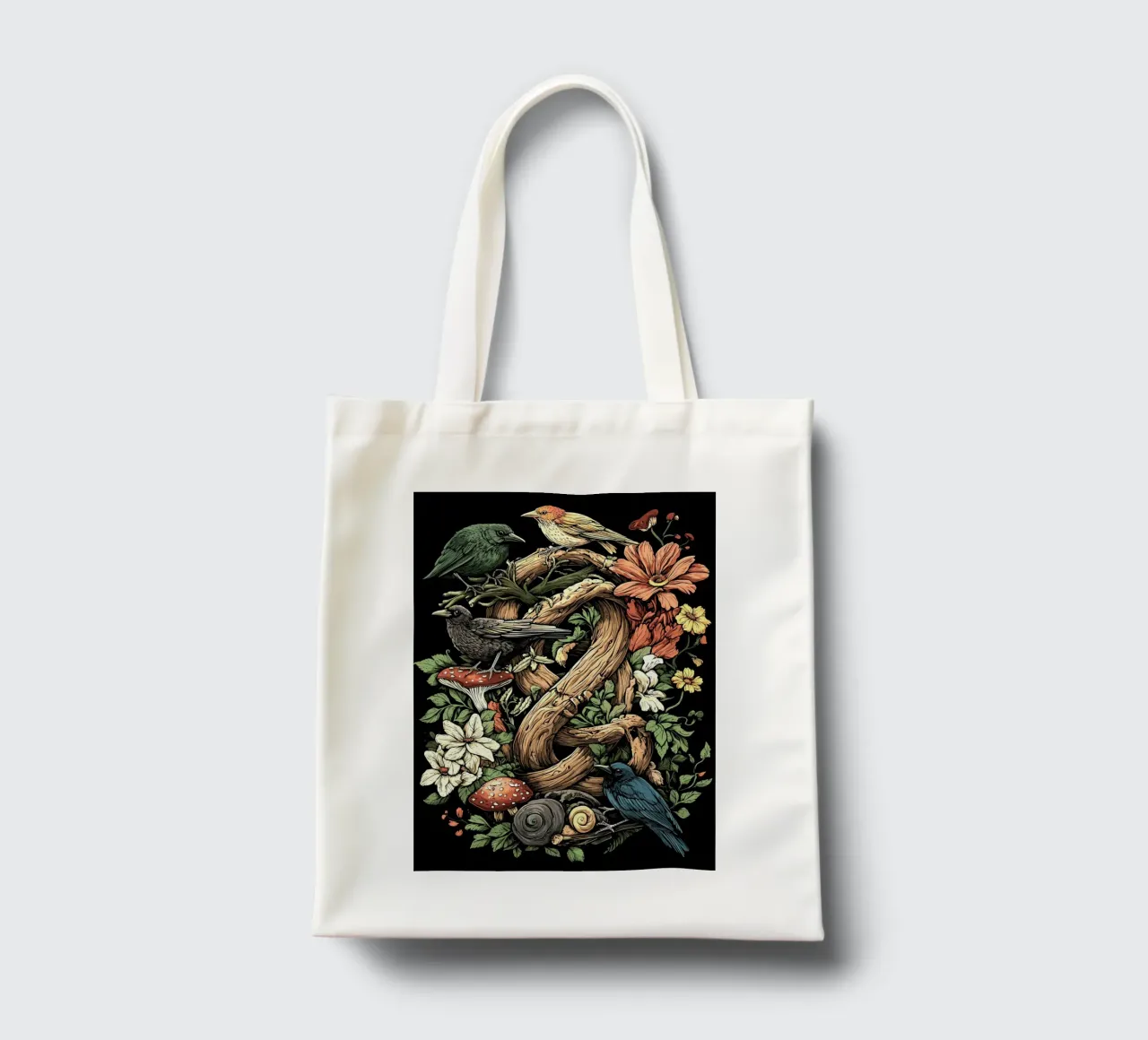 Uccelli della foresta e crescita selvatica - Splendore naturale di Goblincore borsa in juta da pixelbull - medieval art and more