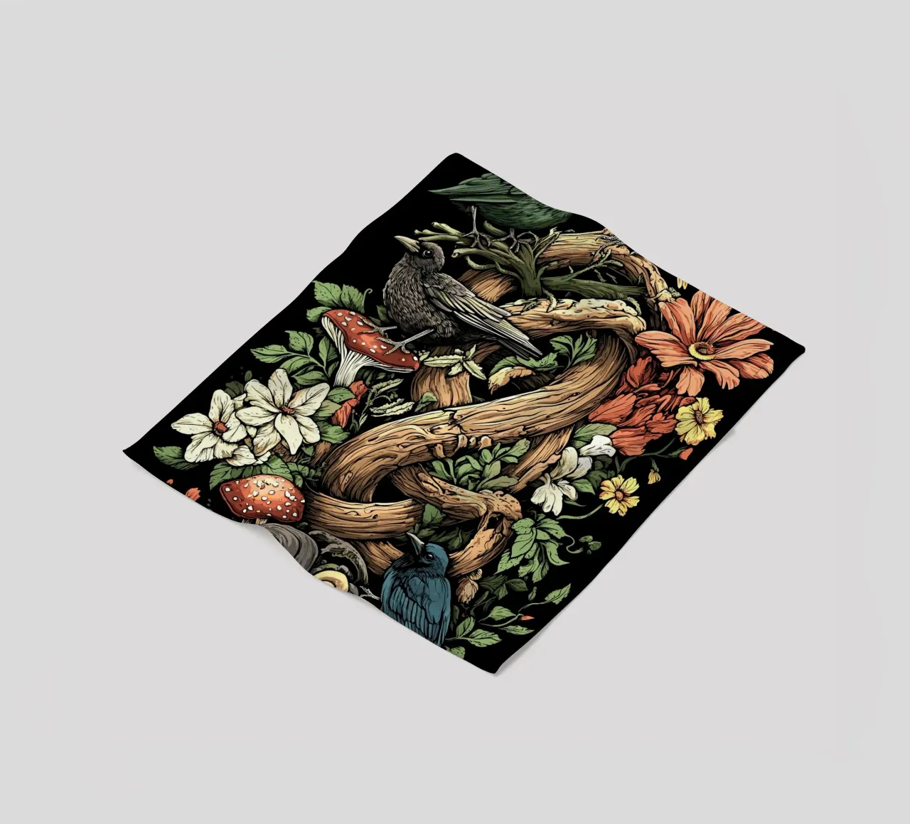 Uccelli della foresta e crescita selvatica - Splendore naturale di Goblincore coperta in pile da pixelbull - medieval art and more
