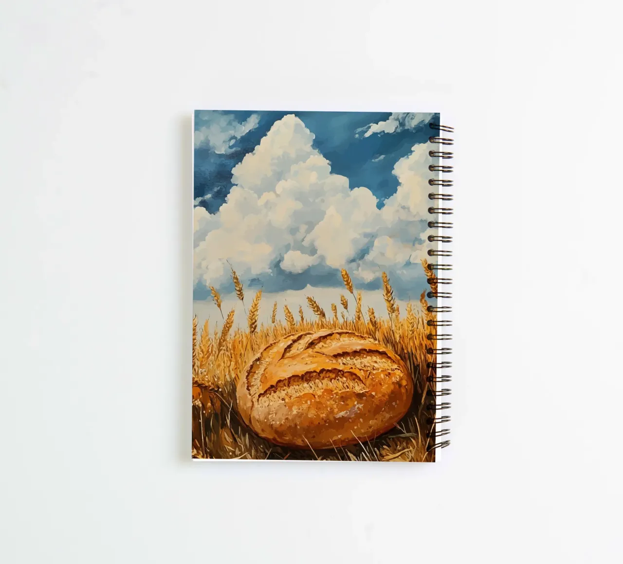 Bread & Wheat - Rural Harvest Art spiral notebook by pixelbull - medieval art and more