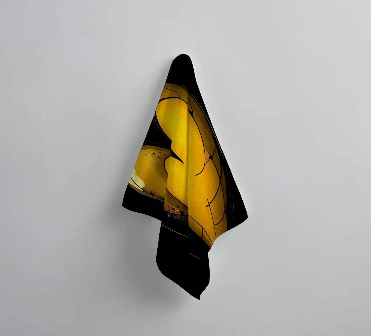 Cuore_6 asciugamano da bagno da schwarz-gelb by LK