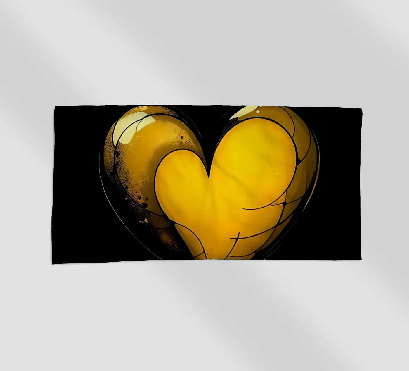 Heart_6 strandhanddoek van schwarz-gelb by LK