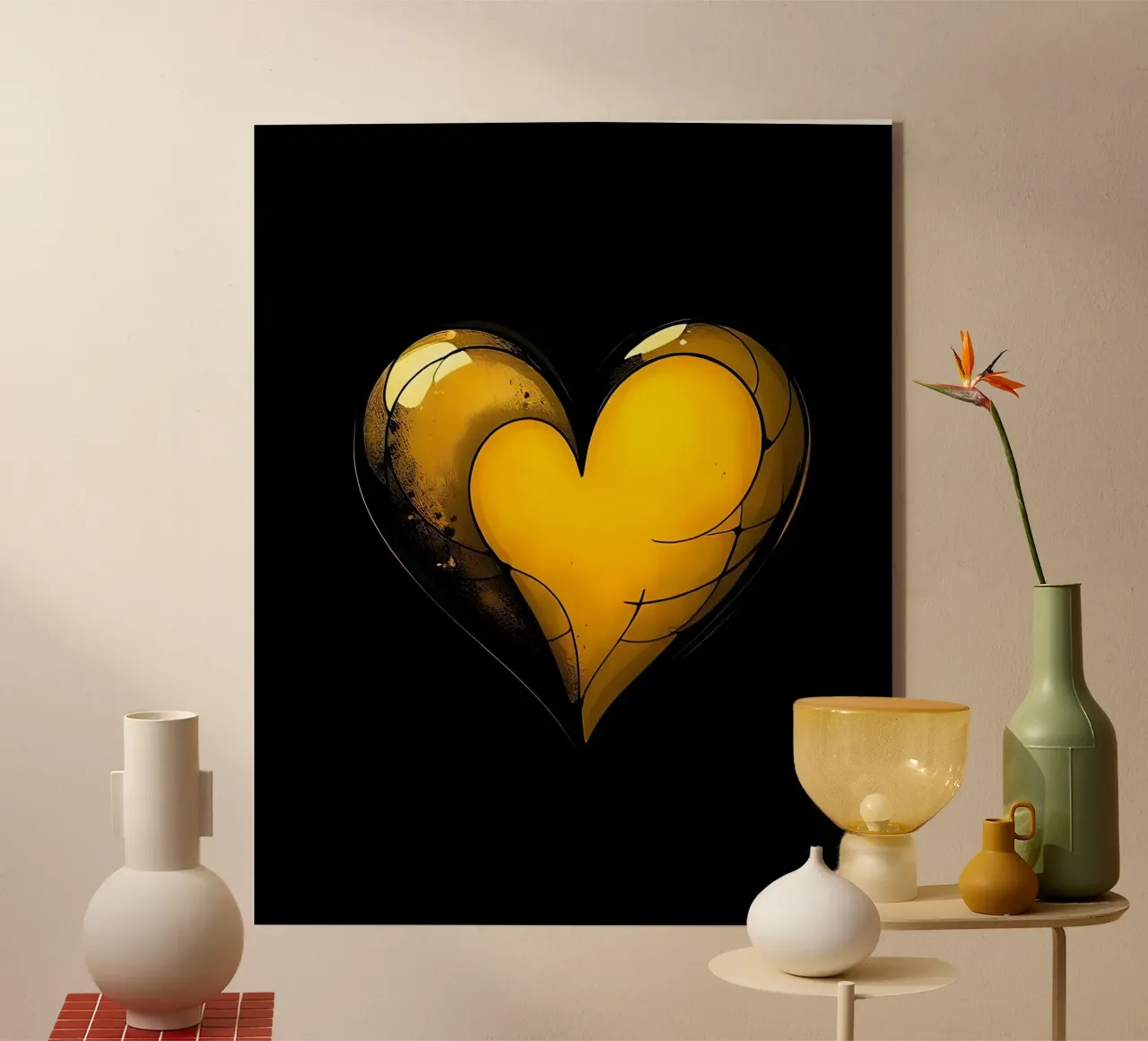 Cuore_6 plexiglass da schwarz-gelb by LK