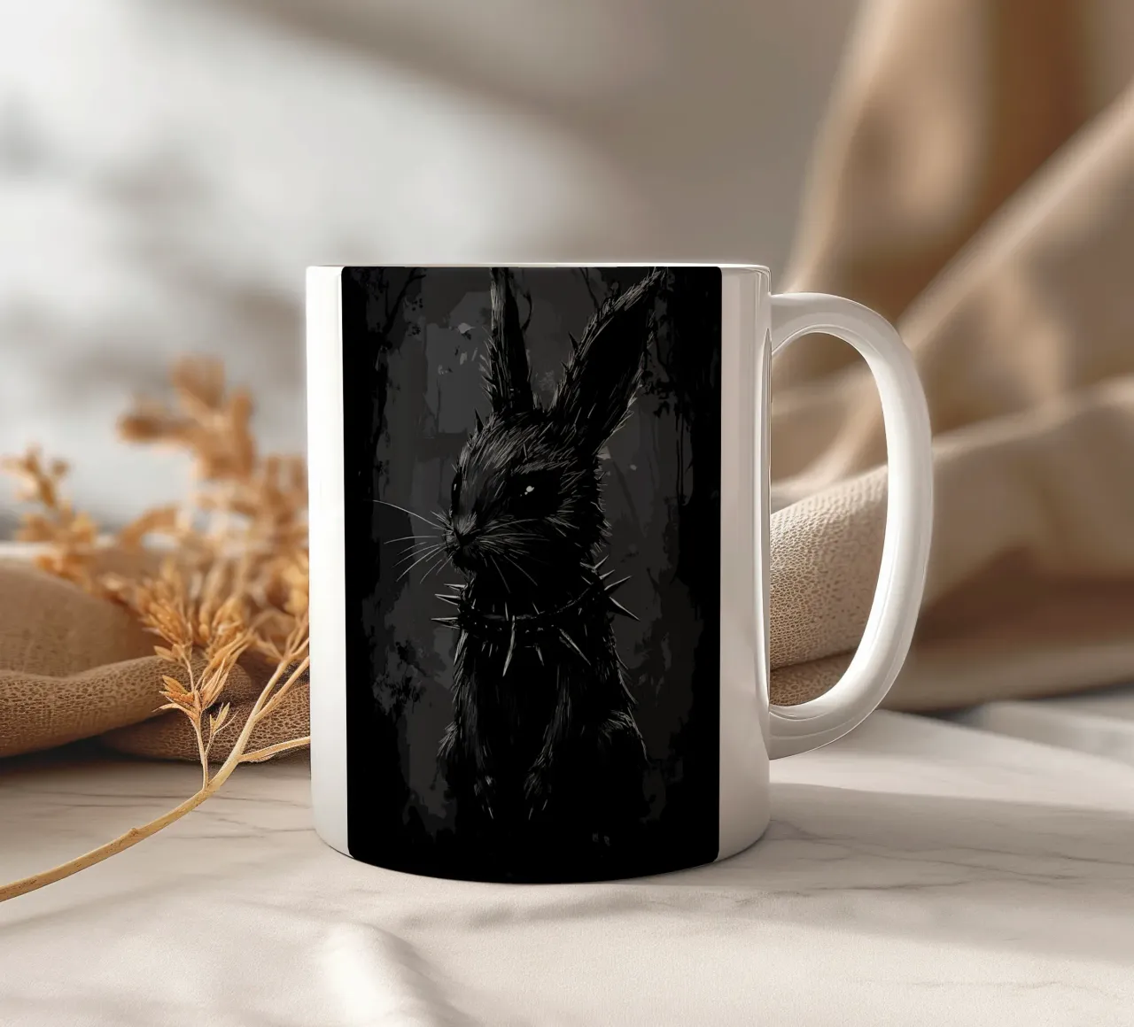 Coniglietto gotico - Eleganza dark nella foresta tazza in ceramica da pixelbull - medieval art and more