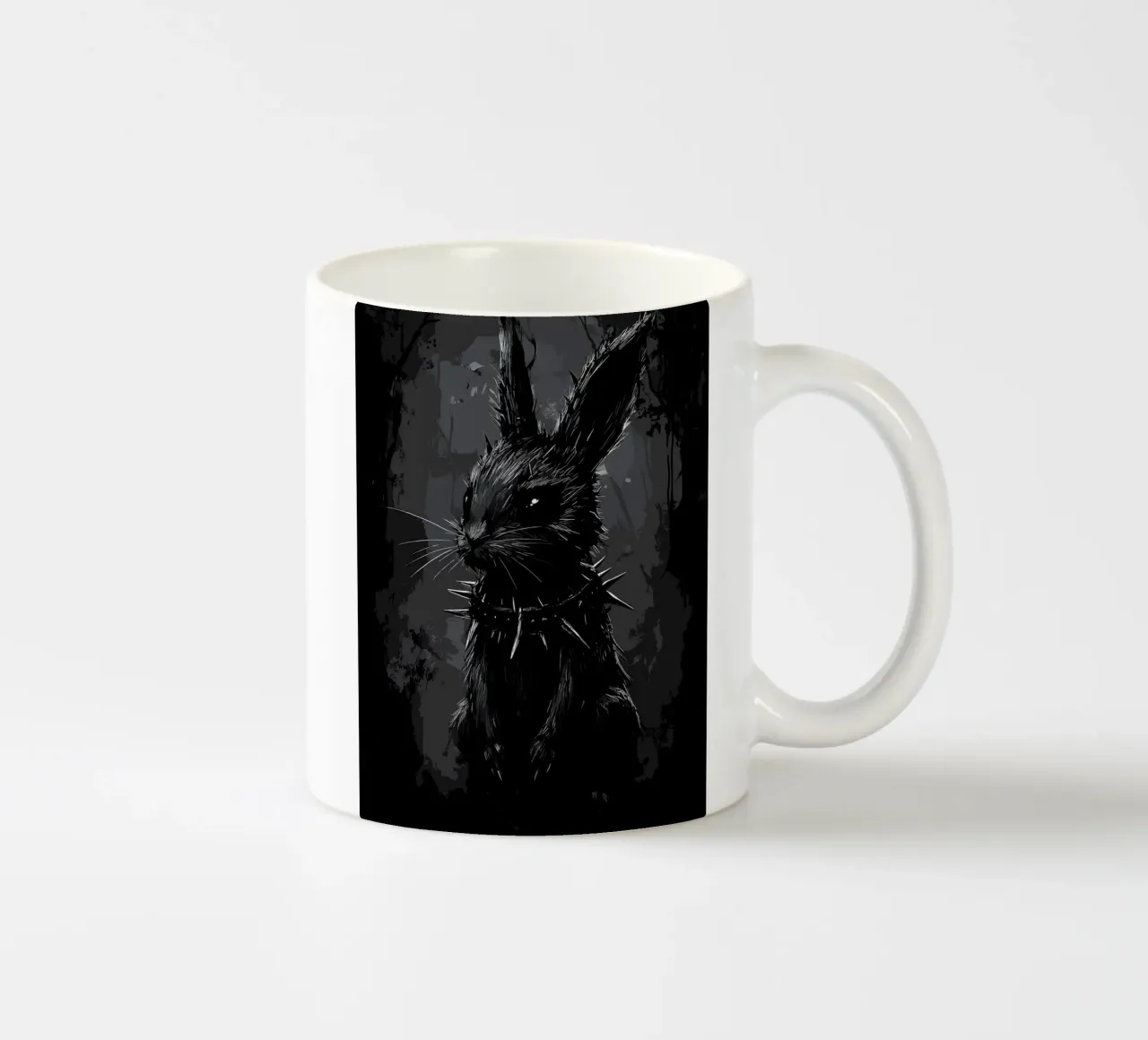 Coniglietto gotico - Eleganza dark nella foresta tazza in ceramica da pixelbull - medieval art and more