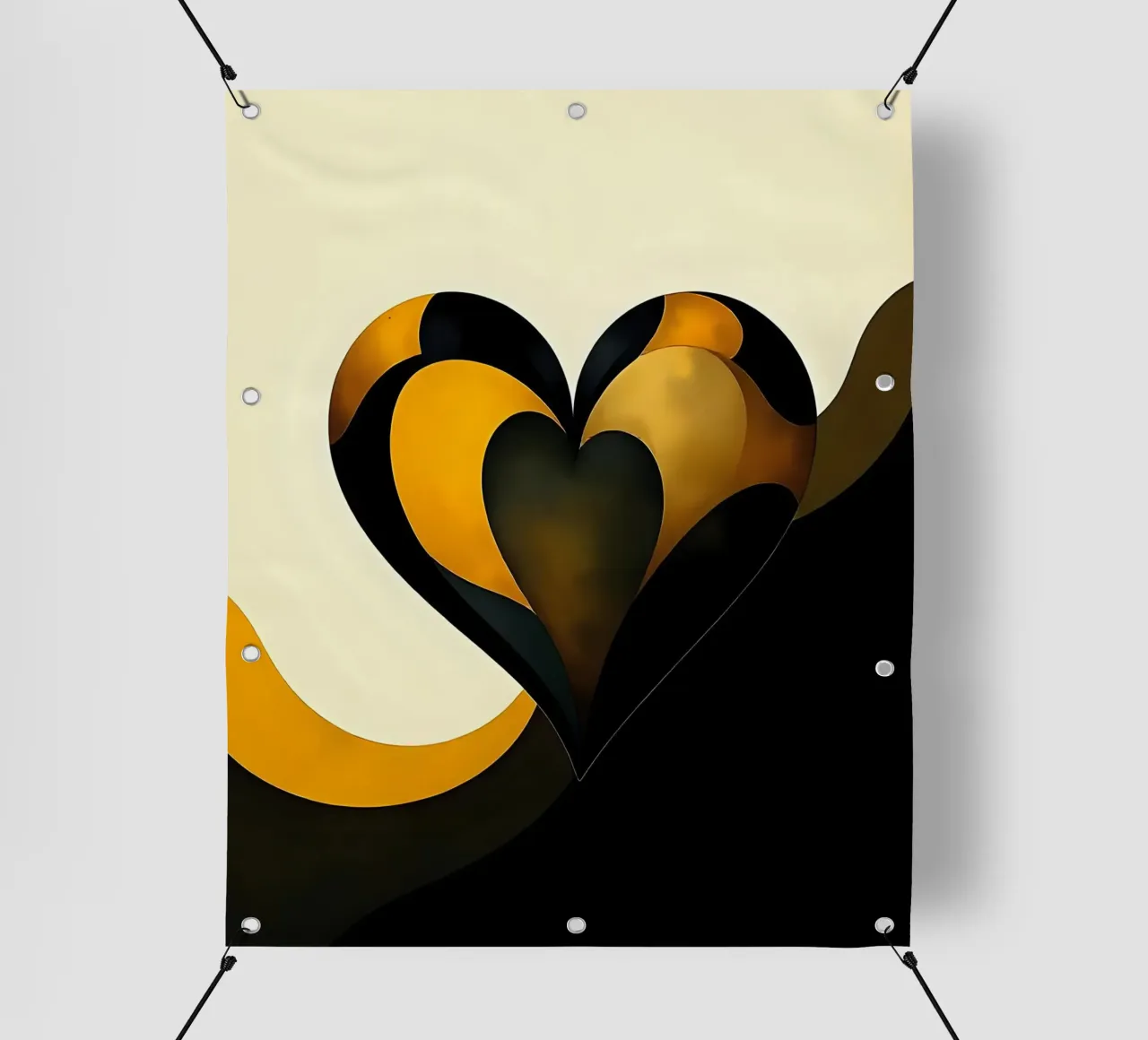 Cuore_7 telo in pvc da schwarz-gelb by LK