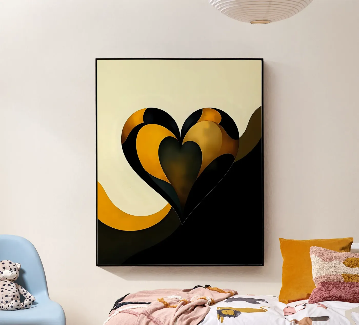 Heart_7 plexiglas de schwarz-gelb by LK